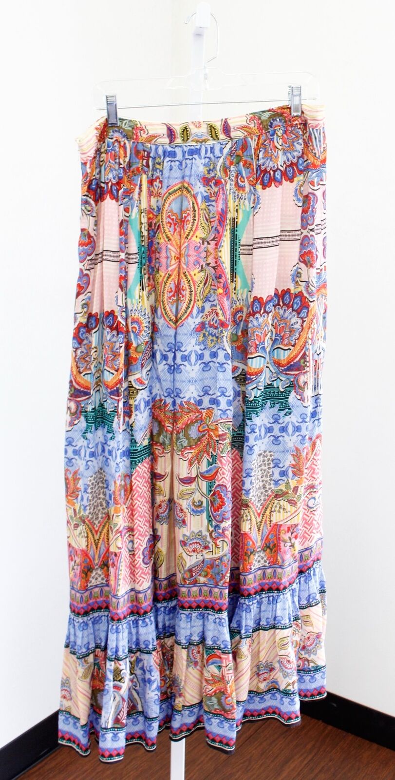 Bhanuni by Jyoti Anthropologie Allaire Hi Lo Peasant Maxi Skirt Size 10 Paisley