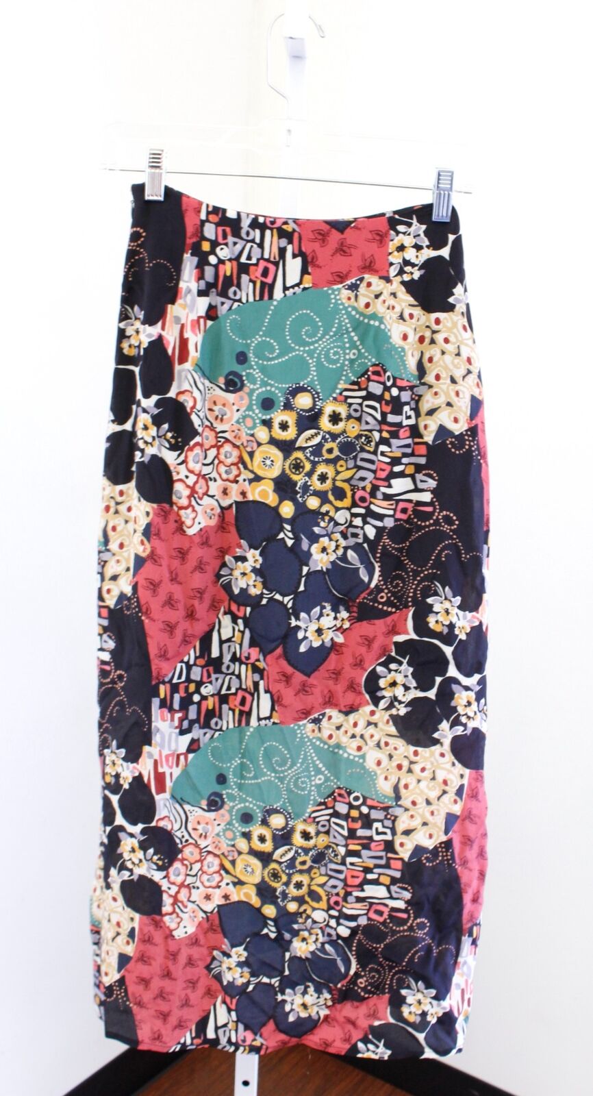 Kachel x Anthropologie Hallie Geometric Patchwork Print Midi Skirt Size 0