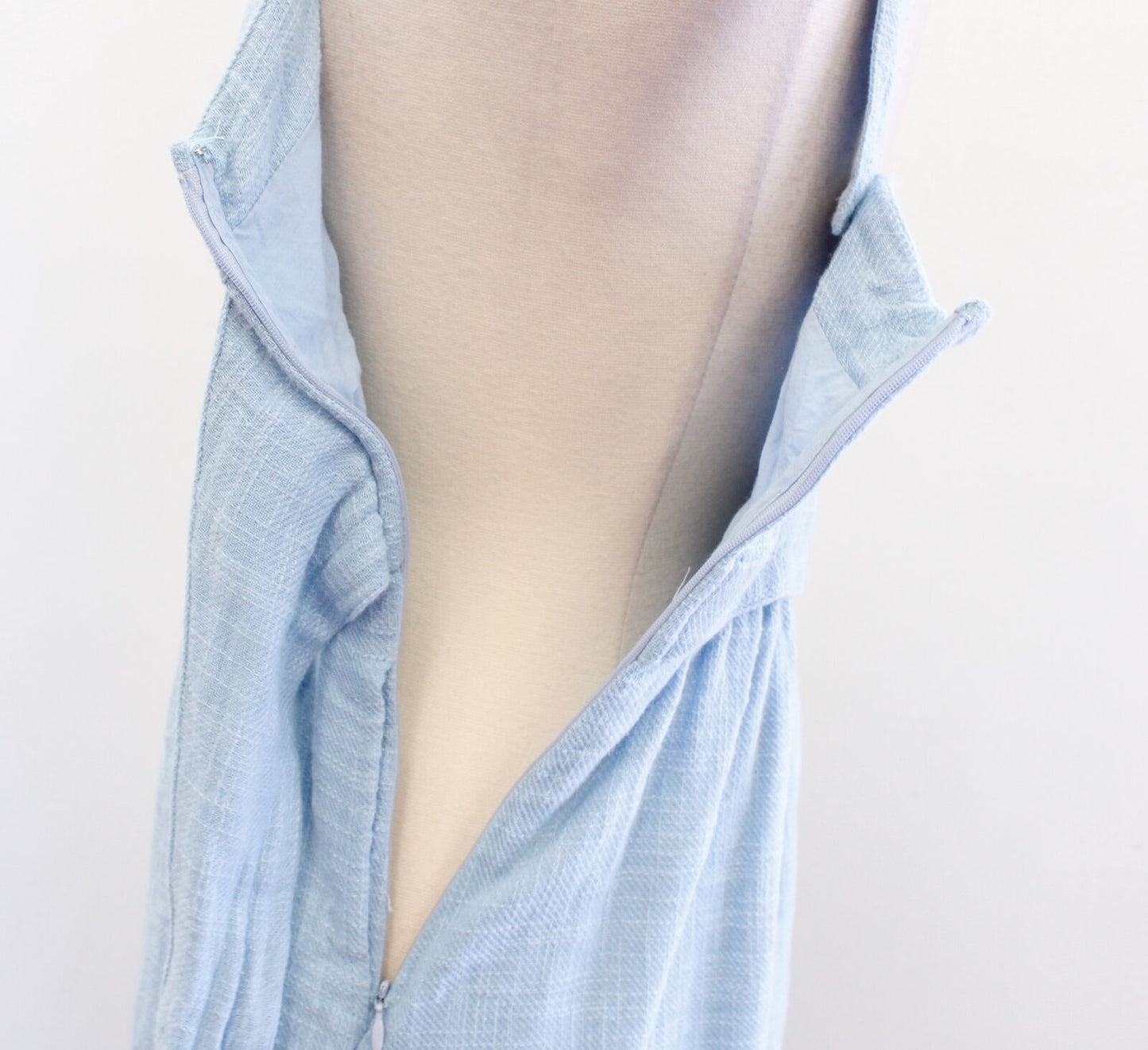 Meadow Rue Anthropologie Ingalls Blue Tie Waist Dress Size 0 Sleeveless A Line