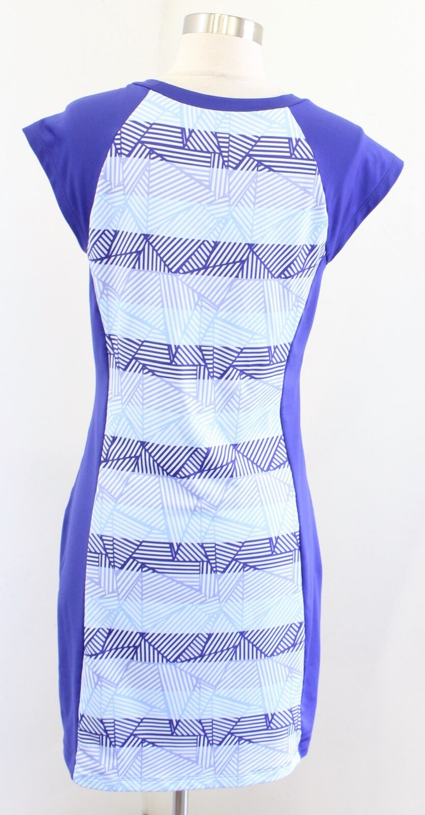 Title Nine Womens Gidget 2.0 Blue Geometric Striped Print Athletic Dress Size S