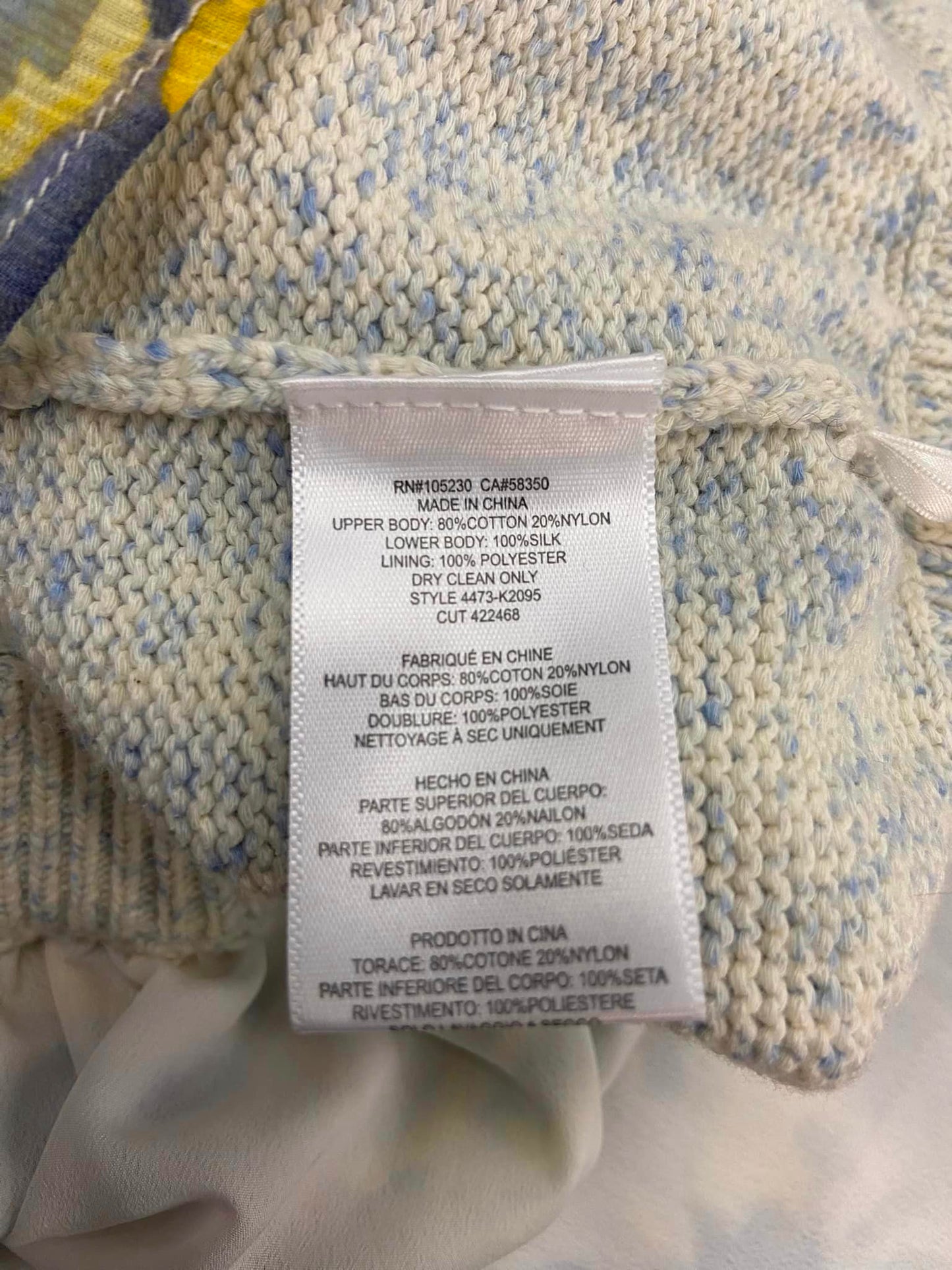 NWT Joie Dessa Layered Mixed Media Knit Sweater Dress Drop Waist Floral Size S