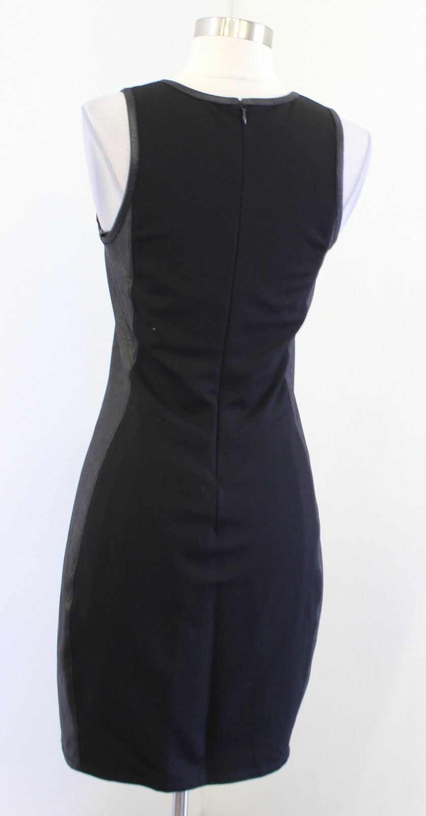 Hale Bob Womens Black Floral Foiled Lace Sheath Dress Size S Embroidered Mesh