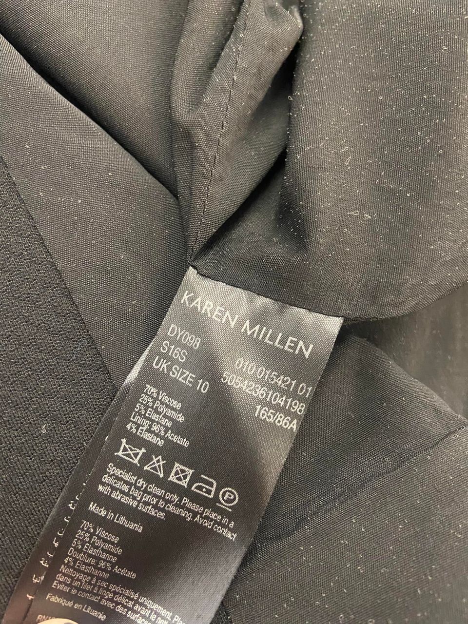 Karen Millen Black Zipper Detail Pencil Sheath Dress Size US 6 Sleeveless Career