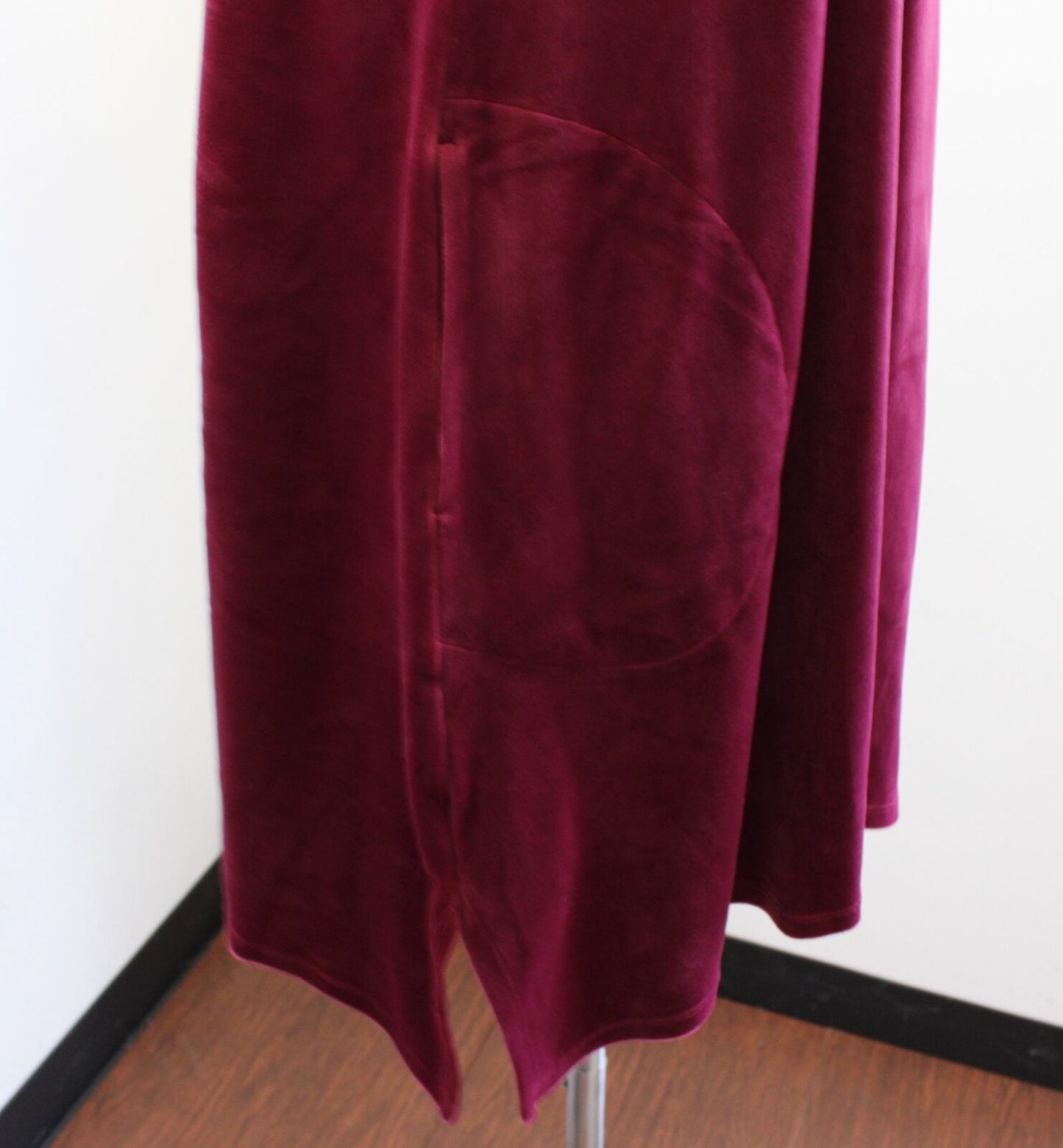 NWT Pure Jill J Jill Burgundy Red Velvet Mock Neck Shift Dress Size S Pockets