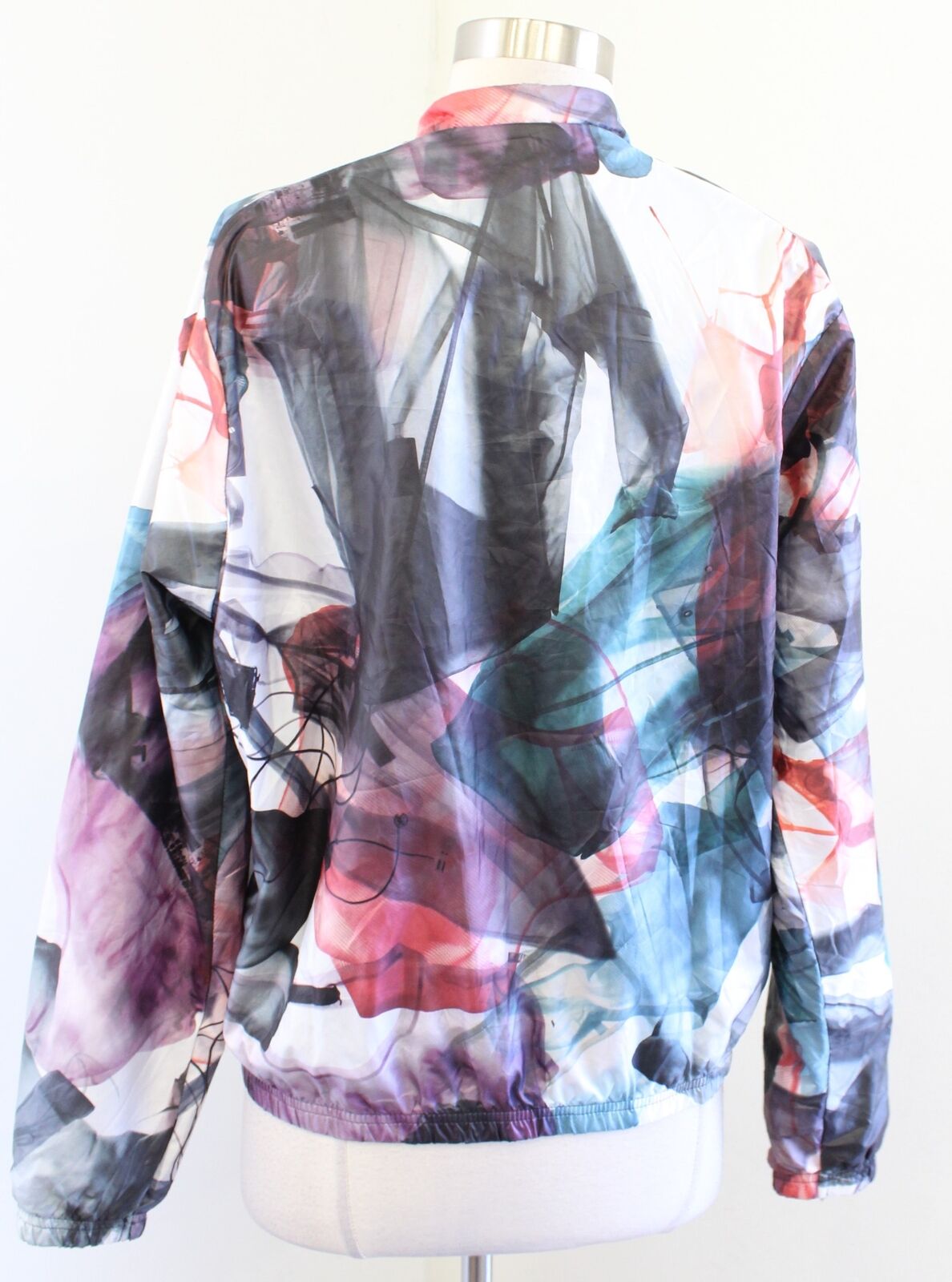 Puma x Hussein Chalayan Abstract Printed Zip Front Windbreaker Jacket Womens XL