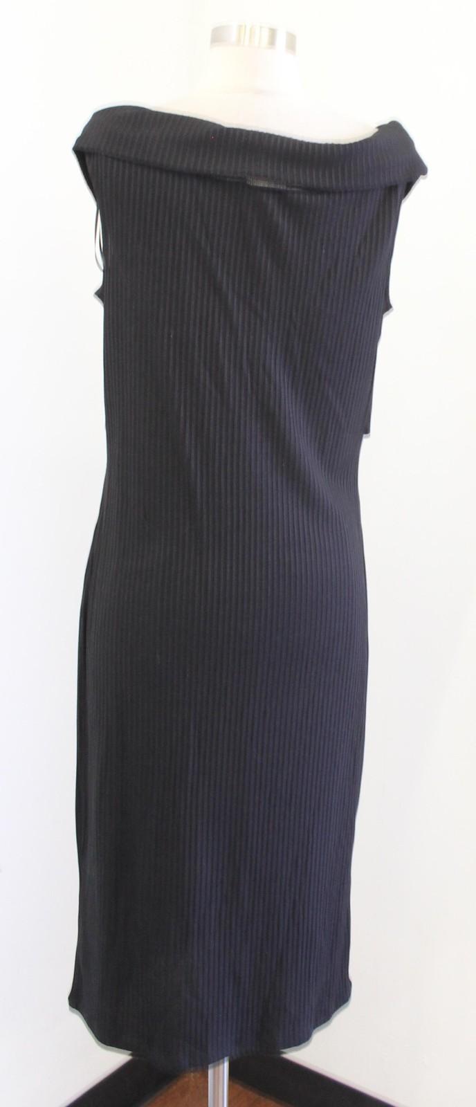 NWT Michael Kors Dress Womens XL Black Off Shoulder Ribbed Knit Sheath V Neck