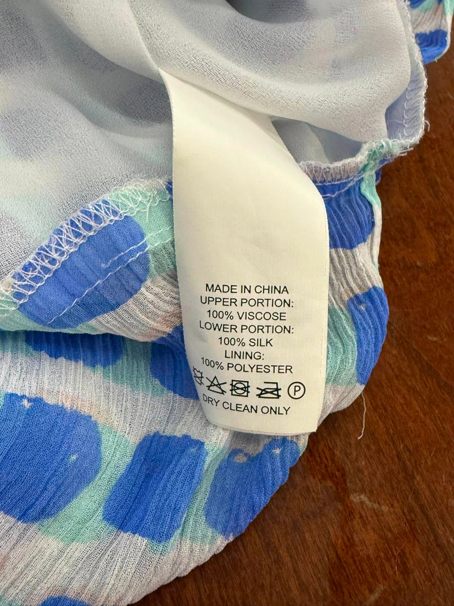 Kate Spade Island Stamp Blue Printed Contrast Hem Tank Top Blouse Size M Silk