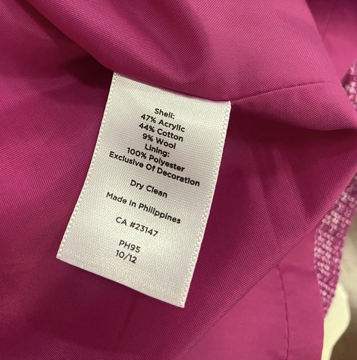 NWT Talbots Womens Fuschia Berry Pink White Tweed Straight Pencil Skirt Size 2P