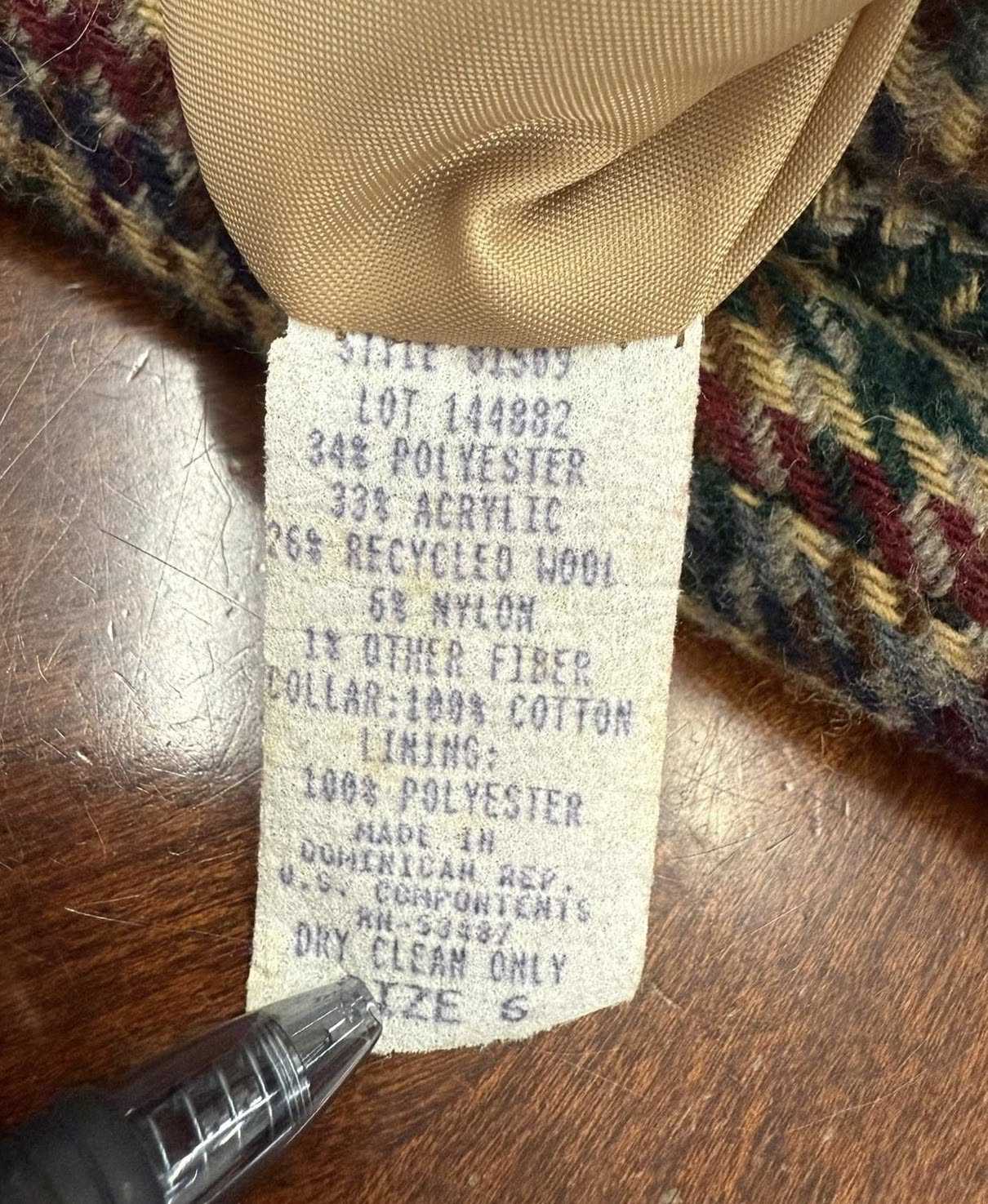 Vtg 90s Plaid Tweed Velvet Collar Boyfriend Style Blazer Jacket Sz 6 Retro Wool