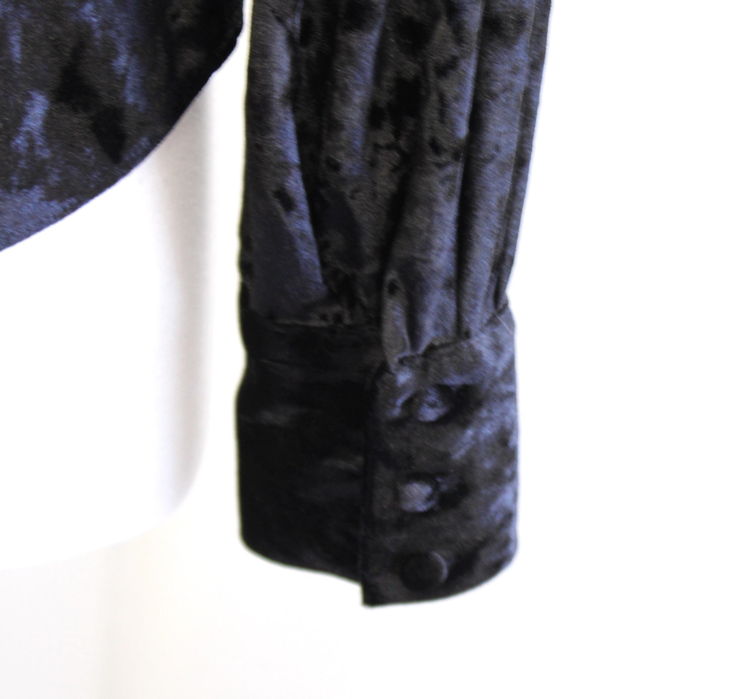 Zara Woman Black Crushed Velvet Fringe Trim Wrap Top Blouse Size S Long Sleeve