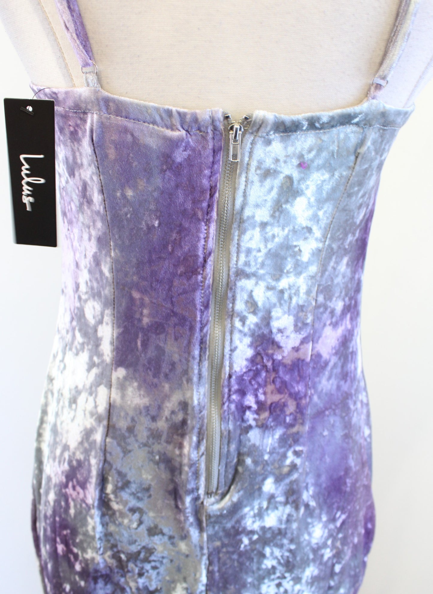 NWT Lulus Whatever Forever Tie Dye Crushed Velvet Bodycon Mini Dress Size S