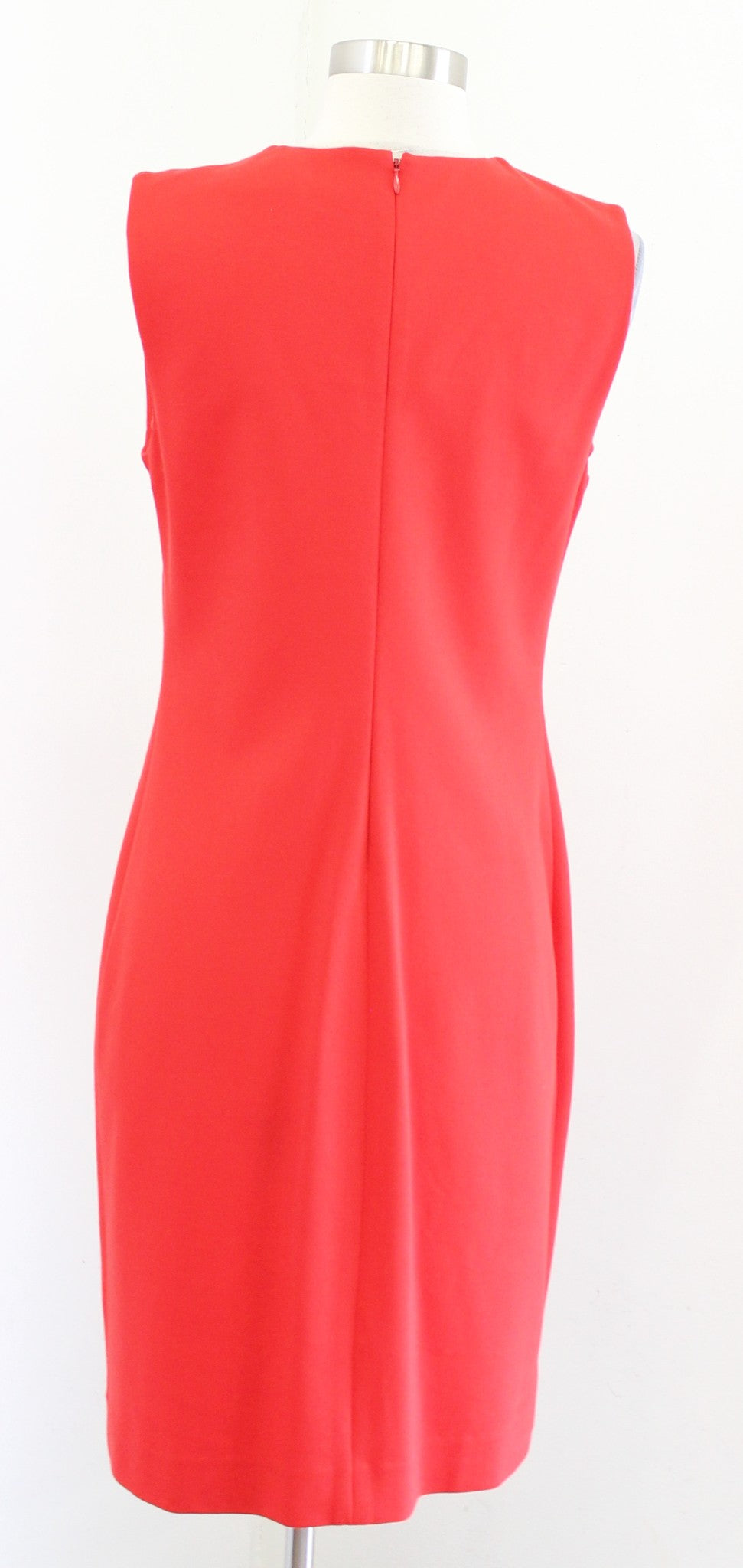 Diane Von Furstenberg Sidra Red Ponte Knit Cutout Neckline Sheath Dress Size 10