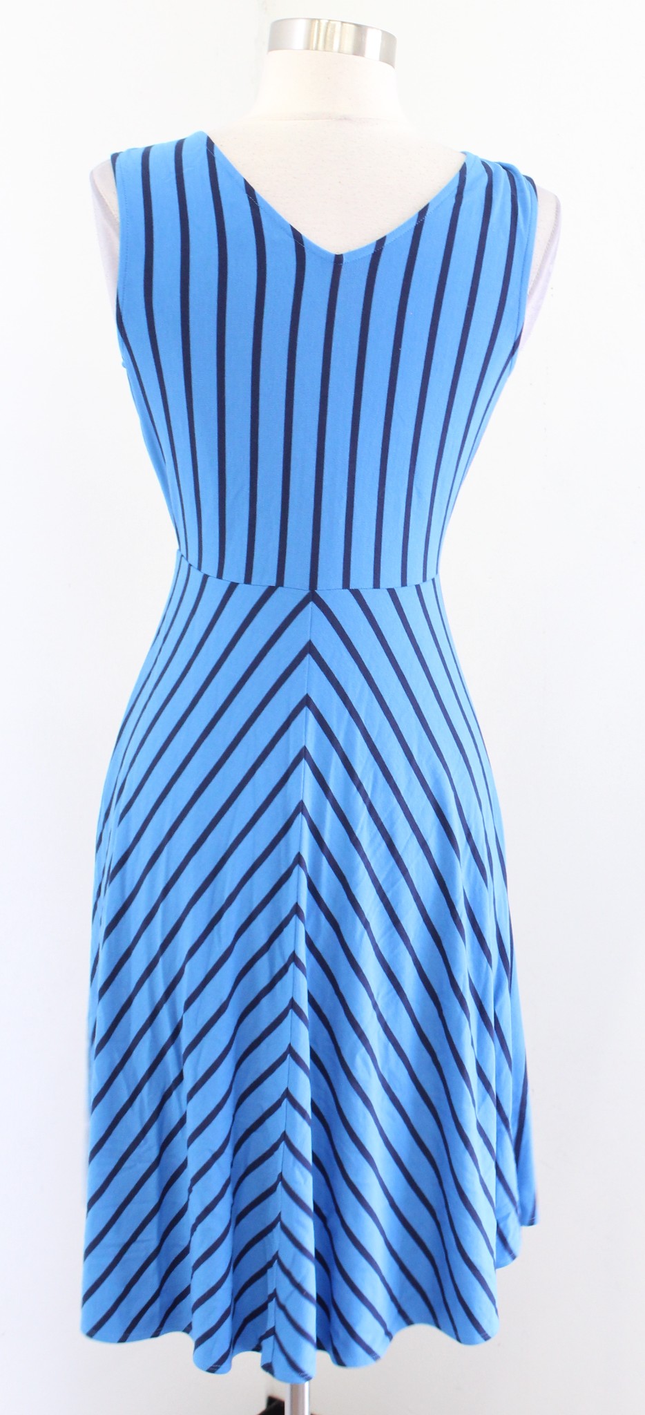 Tommy Bahama Blue Portside Striped Knit Faux Wrap Dress Size XXS 2XS V Neck