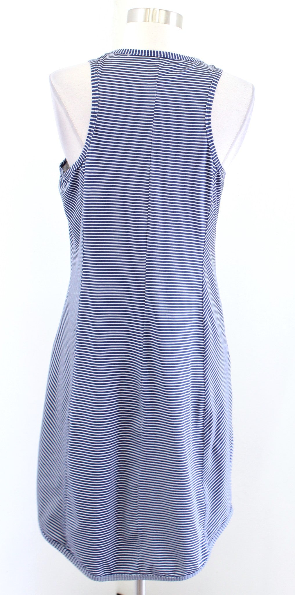 Title Nine Womens Navy Blue Striped Buttah Knit Athletic Tank Dress Size S
