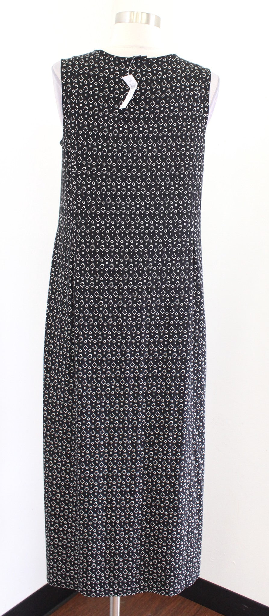 NWT J Jill Wearever Collection Black White Geometric Print Knit Maxi Dress PS SP