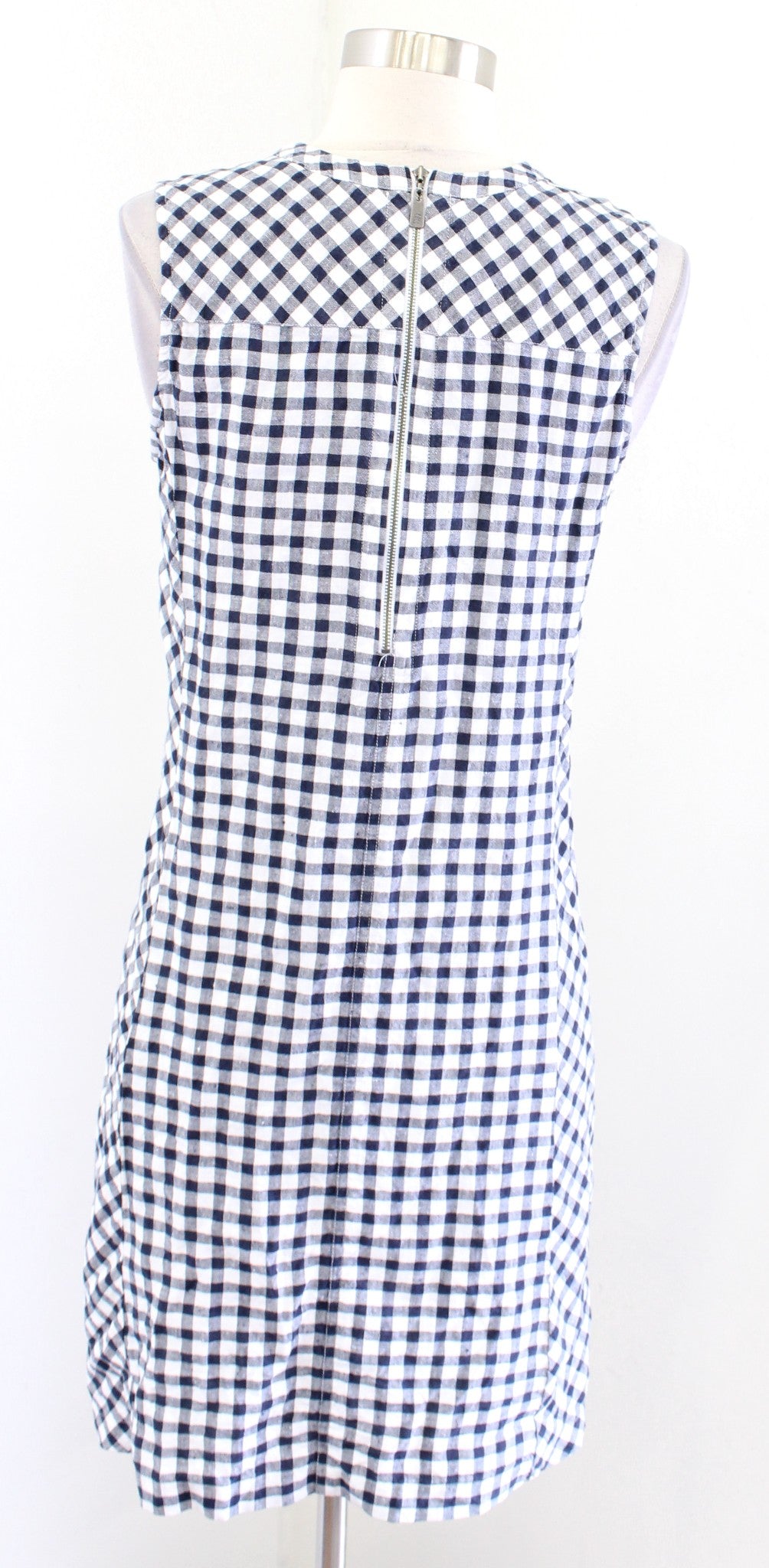 Tommy Bahama Gingham the Great Plaid Linen Shift Dress Size XS Blue White Casual