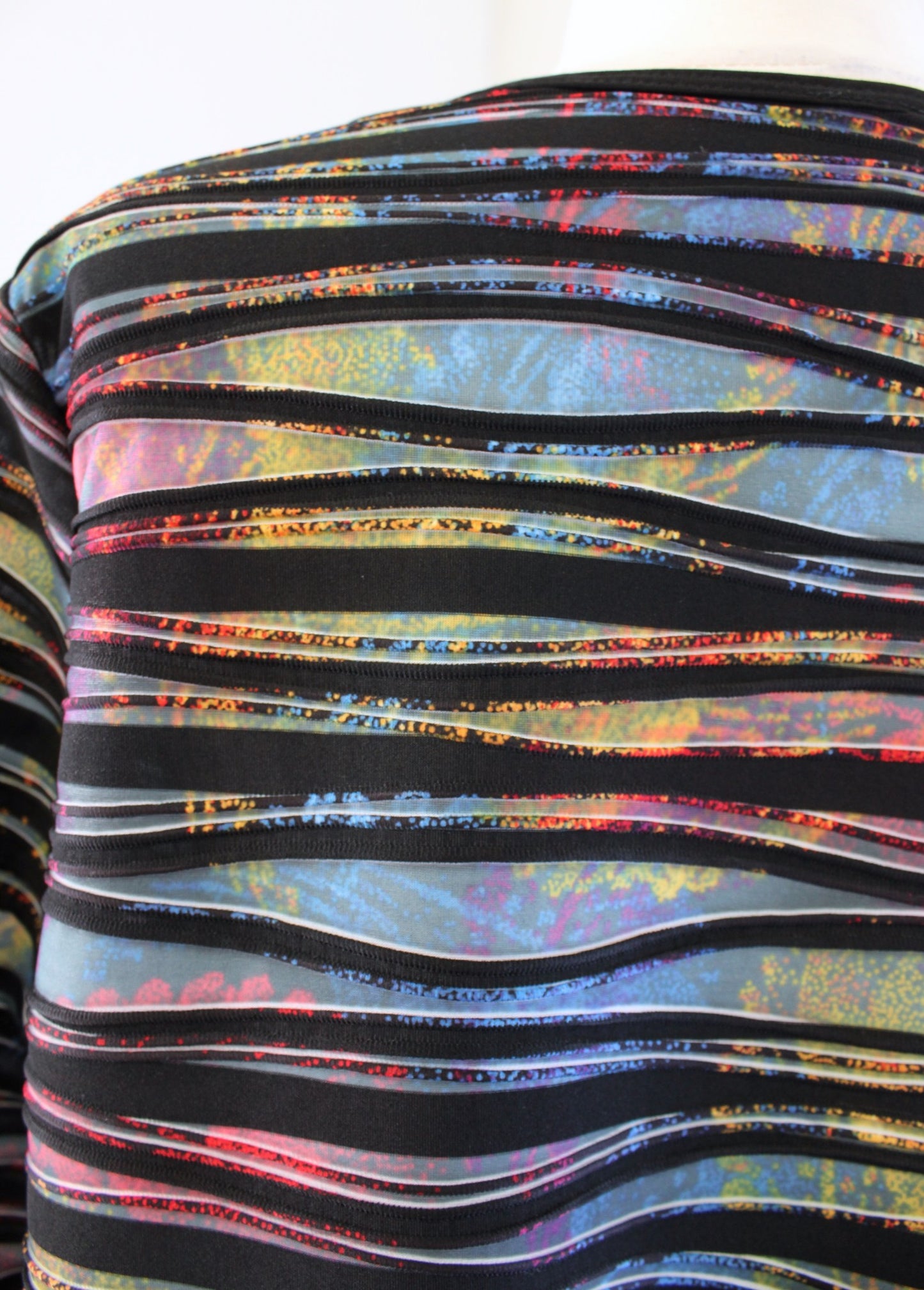 Clara Sun Woo Black Multi Color Abstract Printed Cardigan / Light Jacket Size S