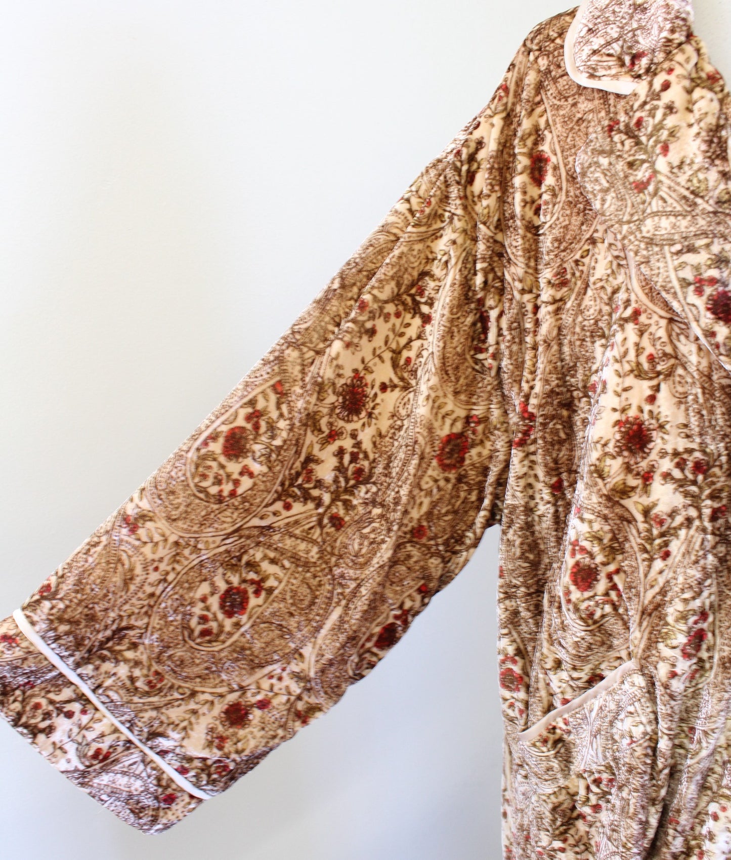 NWT Free People Sweet Escape Velvet Printed Oversized Duster Topper Jacket Sz L