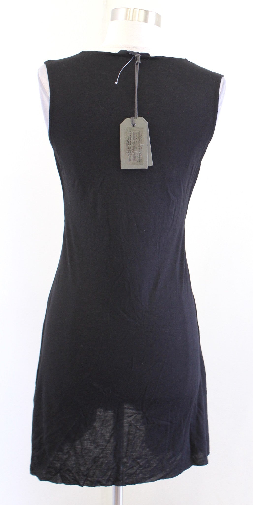 NWT All Saints Black Tie Front Jayda Jersey Mini Dress Size XS Casual Summer