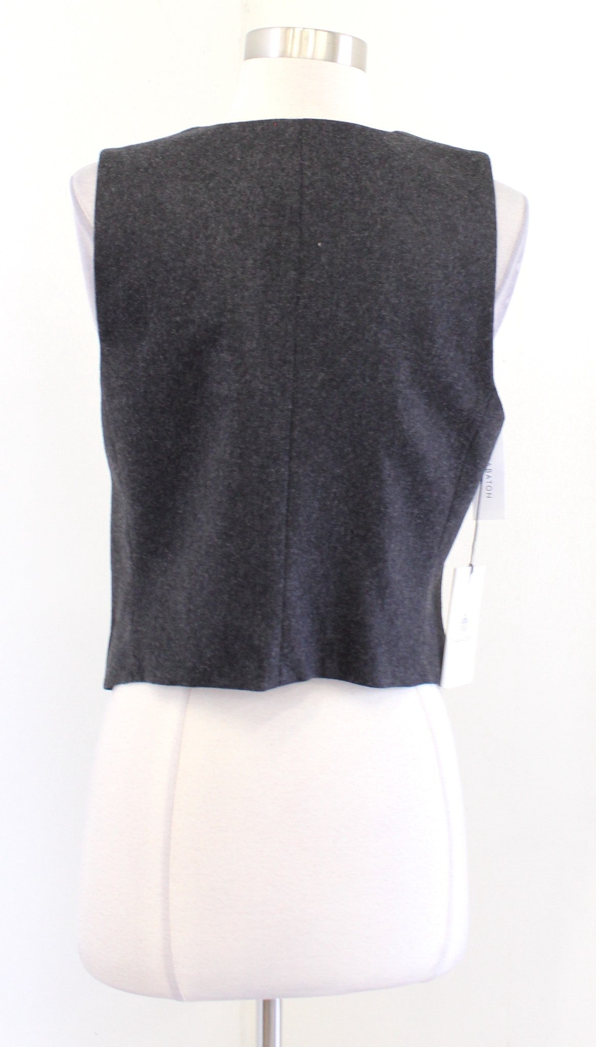 NWT $128 Babaton Aritzia Heather Charcoal Gray Deniro Vest Size 10 Wool Cashmere
