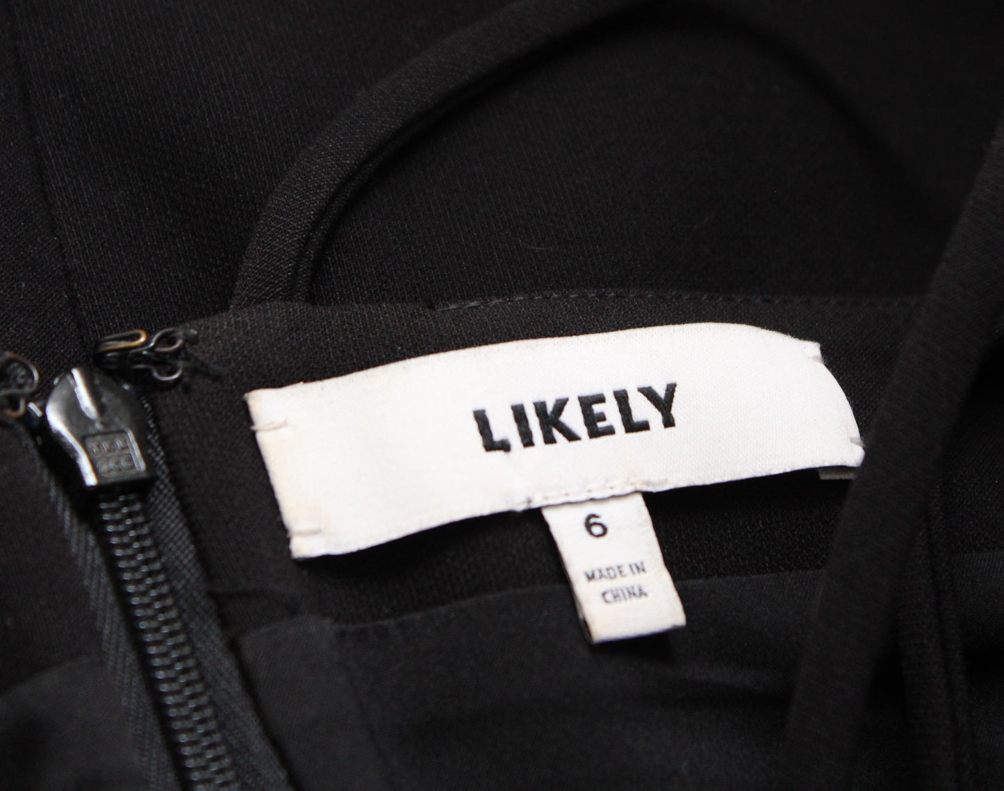 Likely Revolve Brooklyn Black V Neck Midi Cocktail Party Sheath Dress Size 6