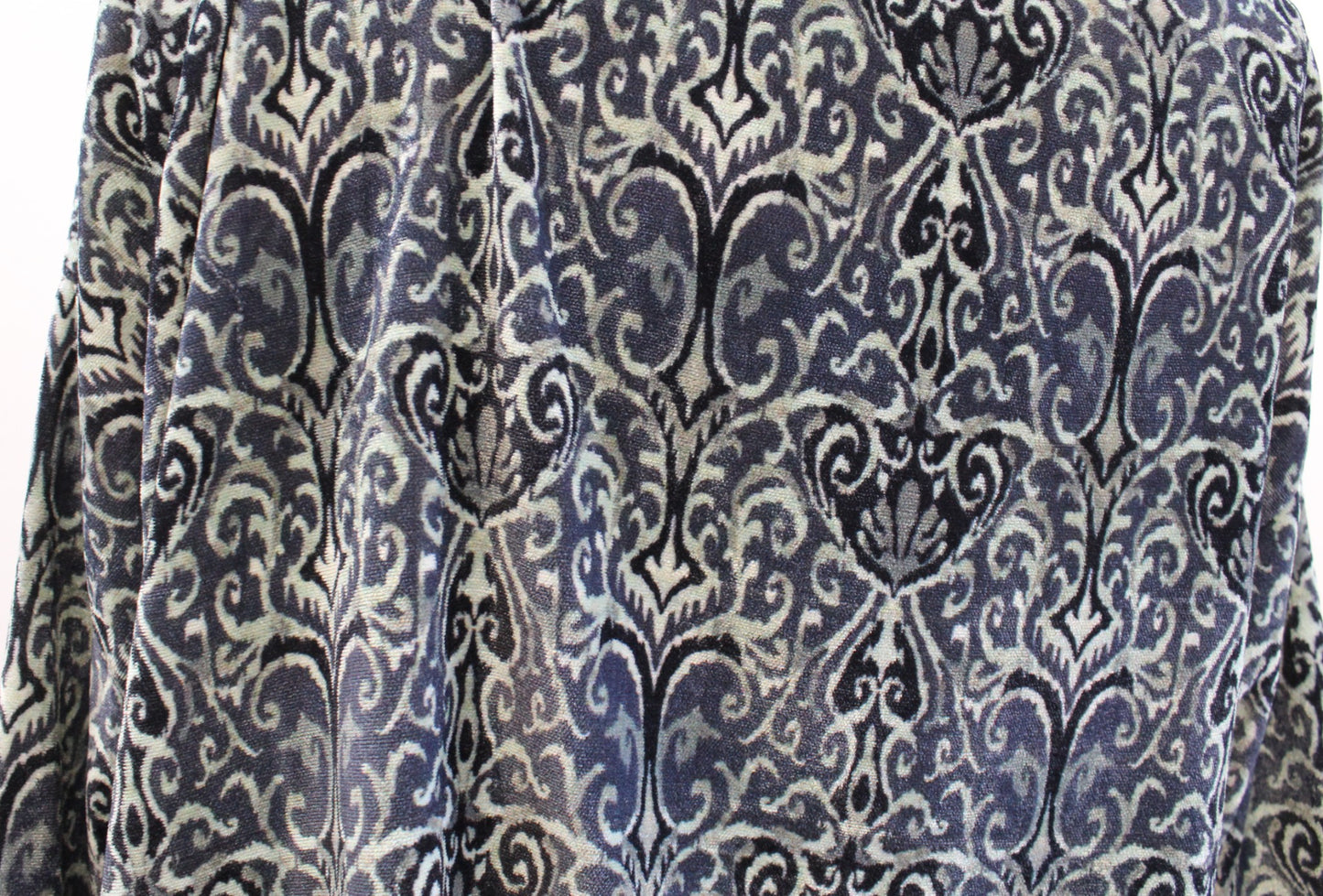 Soft Surroundings Aurora Velvet Kimono Style Cardigan Jacket Topper L Gray Green