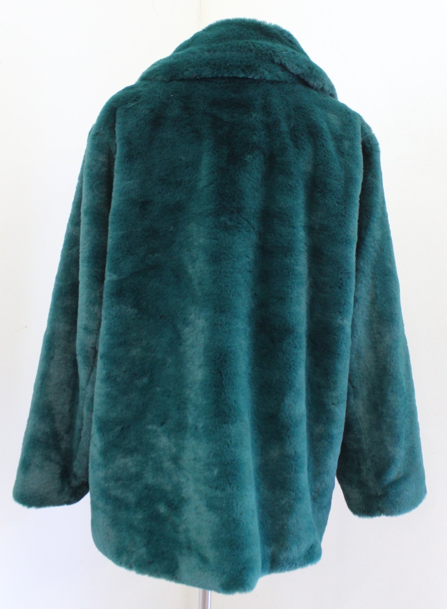 Banana Republic Womens Green Soft Plush Faux Fur Jacket Coat Size XL