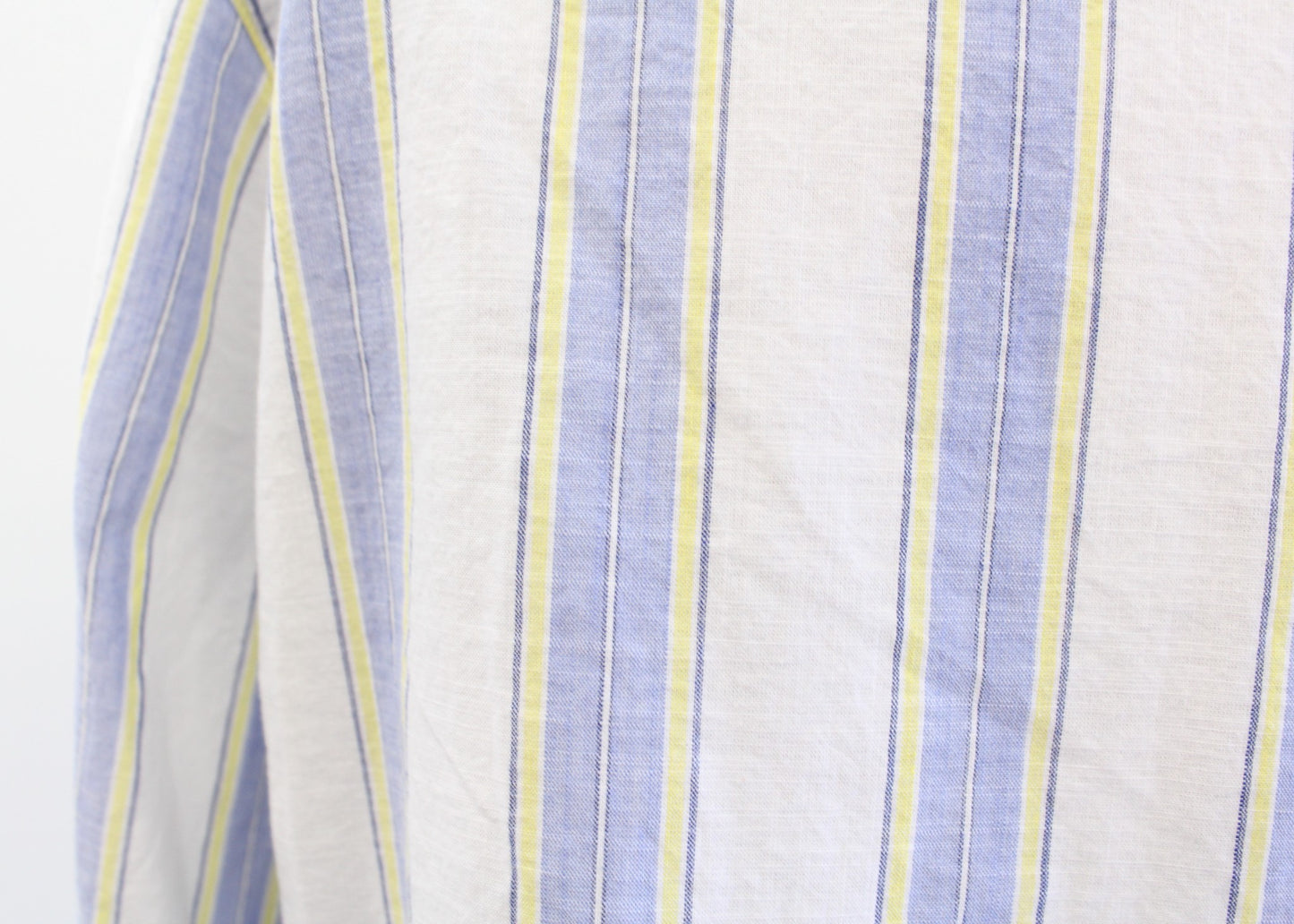 Frank and Eileen Eileen Striped V Neck Button Down Shirt Blouse XS Blue Yellow