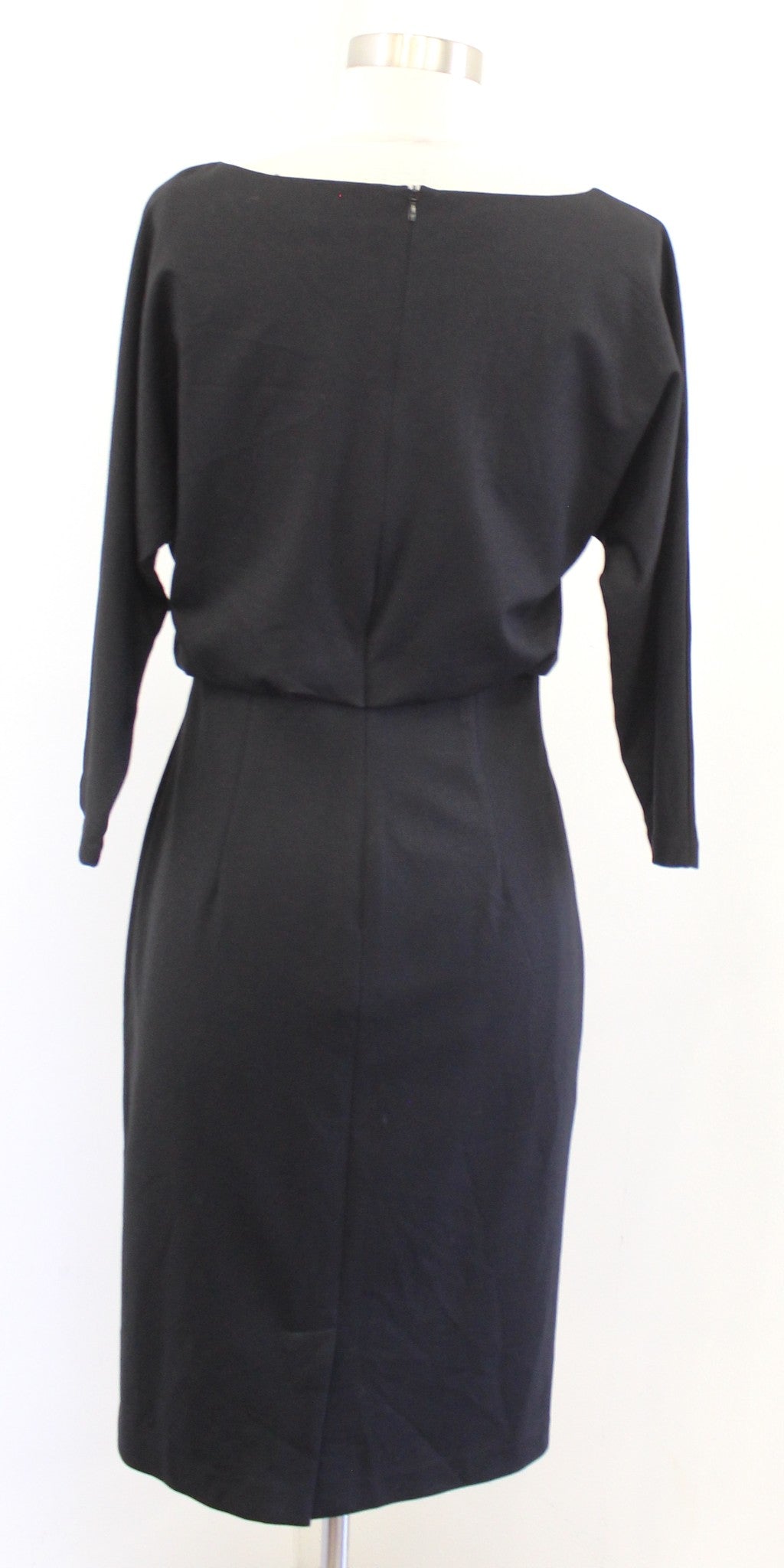 J McLaughlin Womens Solid Black Blouson Style 3/4 Sleeve Sheath Dress Size XS