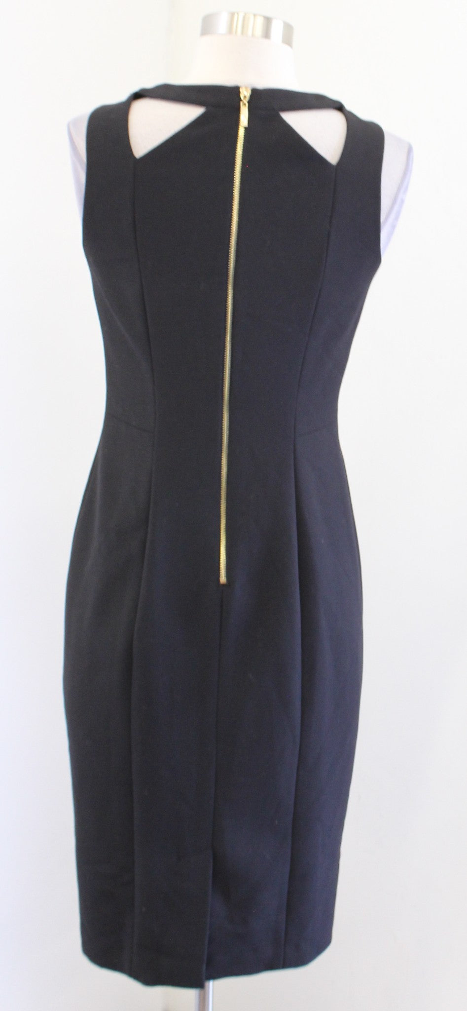 Eliza J Womens Black Cutout Neckline Sheath Dress Size 2 LBD Cocktail Career