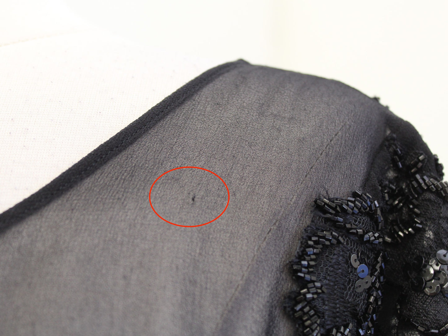 Vtg Y2k 2000s Black Sheer Sequin Embellished Babydoll Tunic Top Blouse Size L