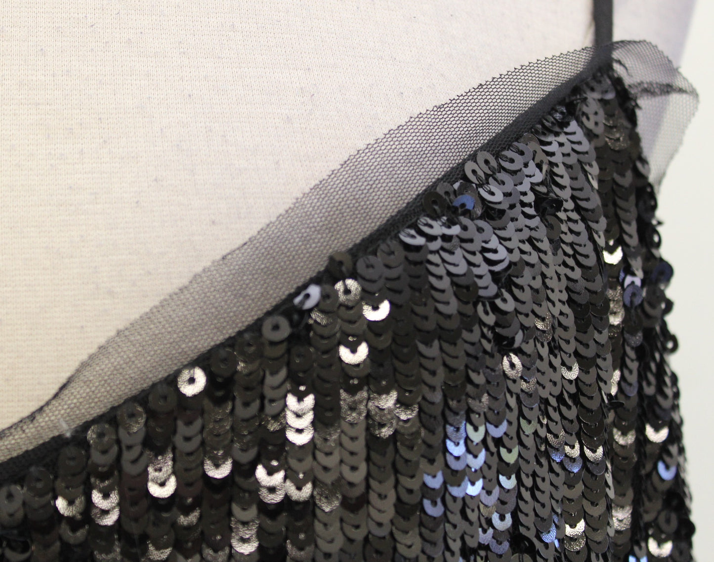 NWT J Crew Black Sequin Tulle Trim Cami Tank Top Size 3X Camisole Blouse V Neck