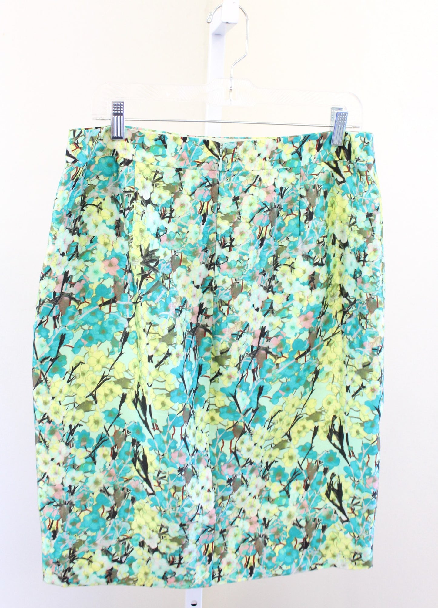 J Crew Collection Silk Wool Cherry Blossom Floral Print Pencil Skirt Size 10