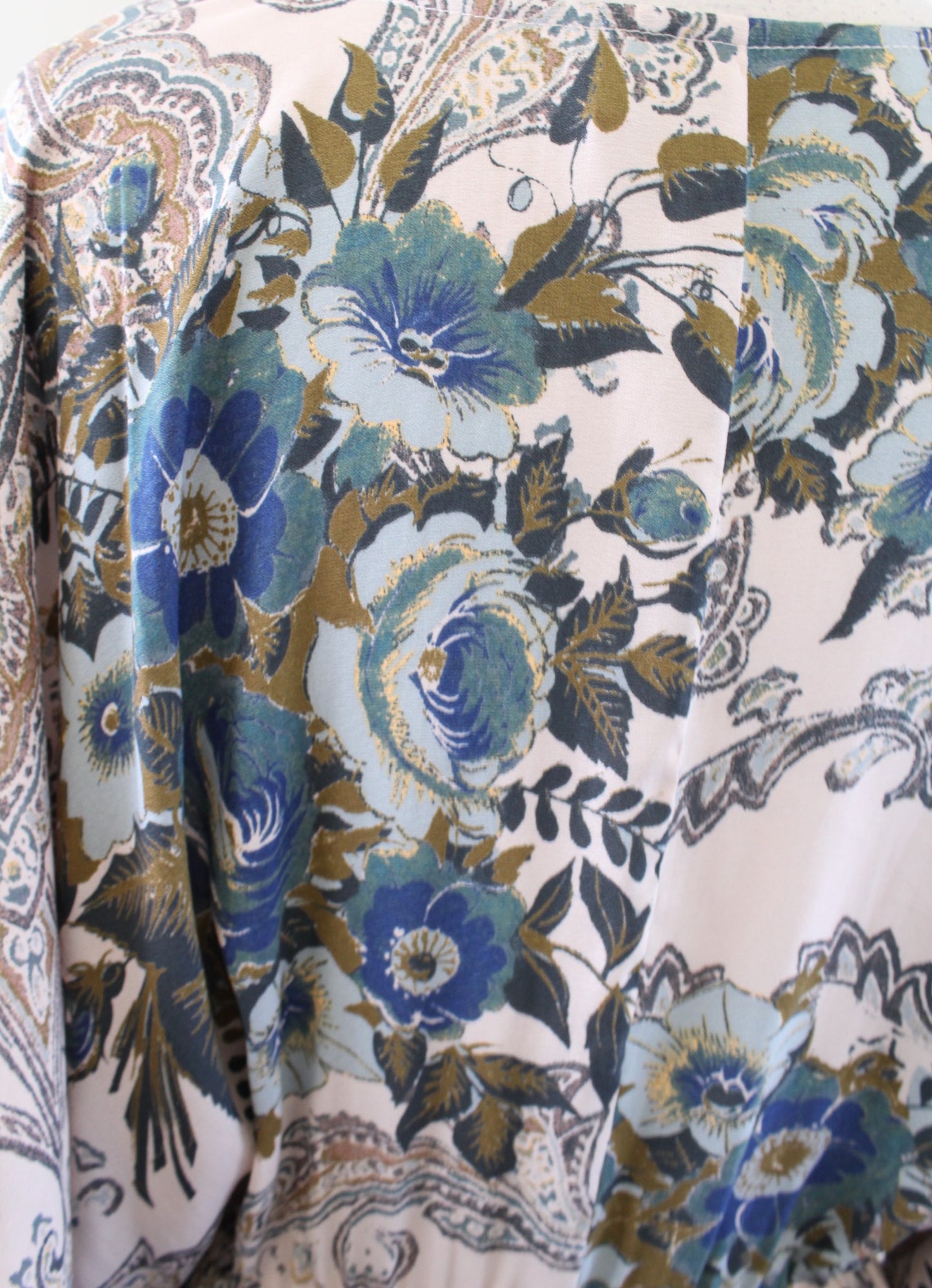 Free People High Plains Paisley Floral Plunge V Neck Mini Tunic Dress Size XS