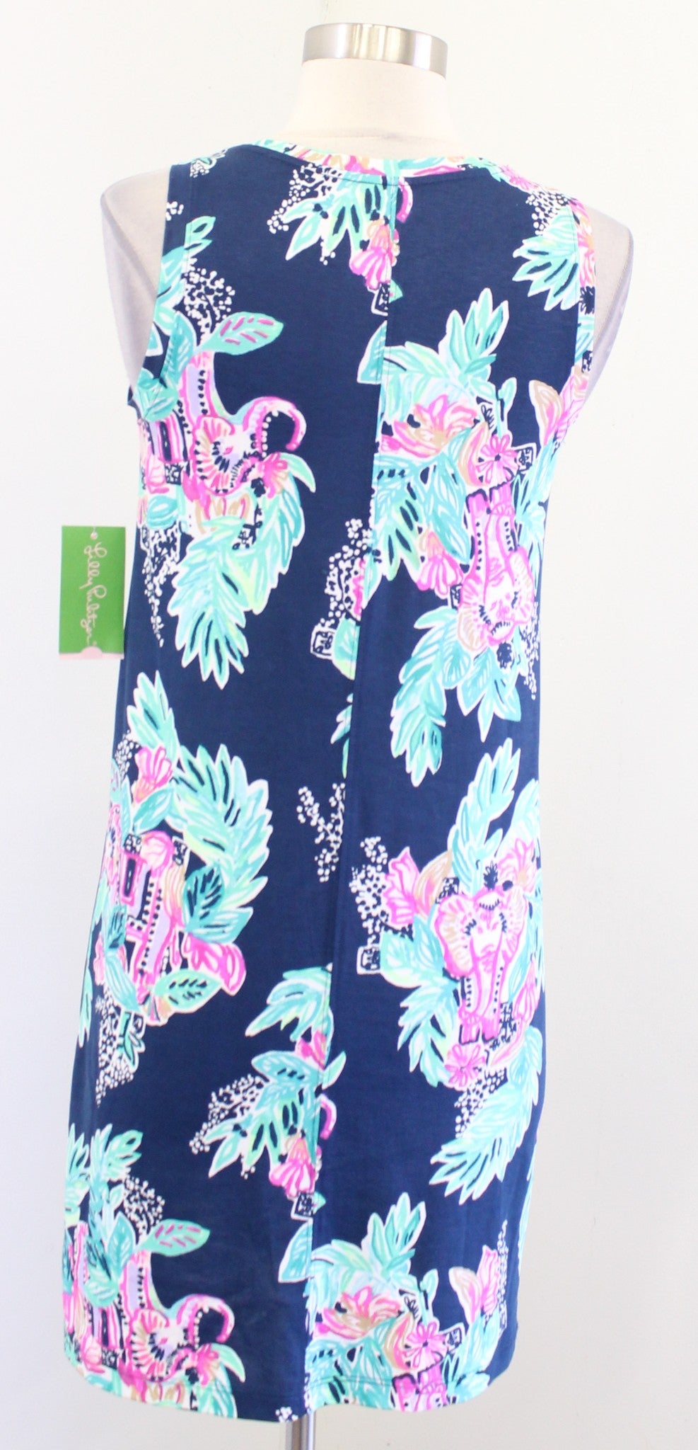 NWT Lilly Pulitzer Raylee Peanut Gallery Elephant Print Shift Dress Navy XXS 2XS