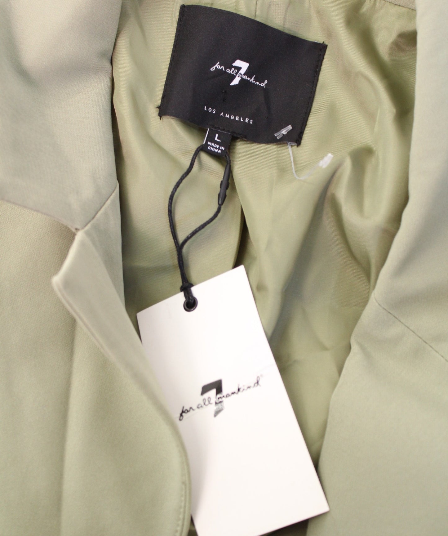 NWT 7 For All Mankind Green Single Button Cropped Blazer Jacket Size L