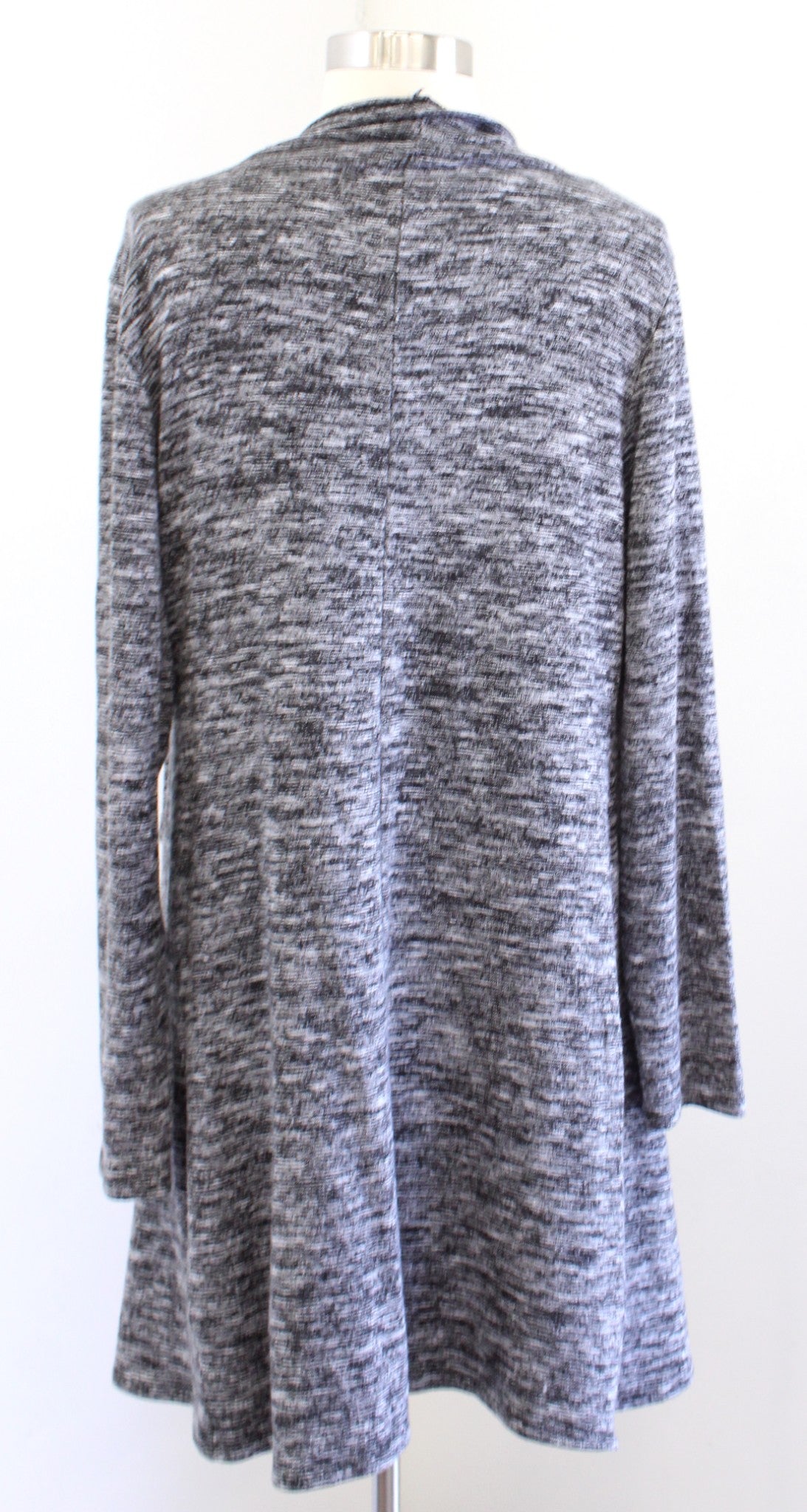 Soft Surroundings Gray Marled Knit Draped Wrap Cardigan Sweater Size S