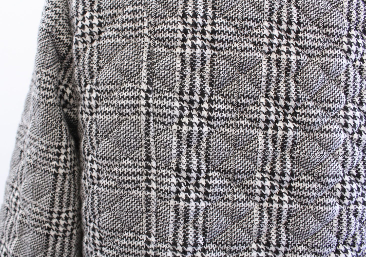 NWT Banana Republic Black White Houndstooth Soft Quilted Moto Jacket Size M Knit