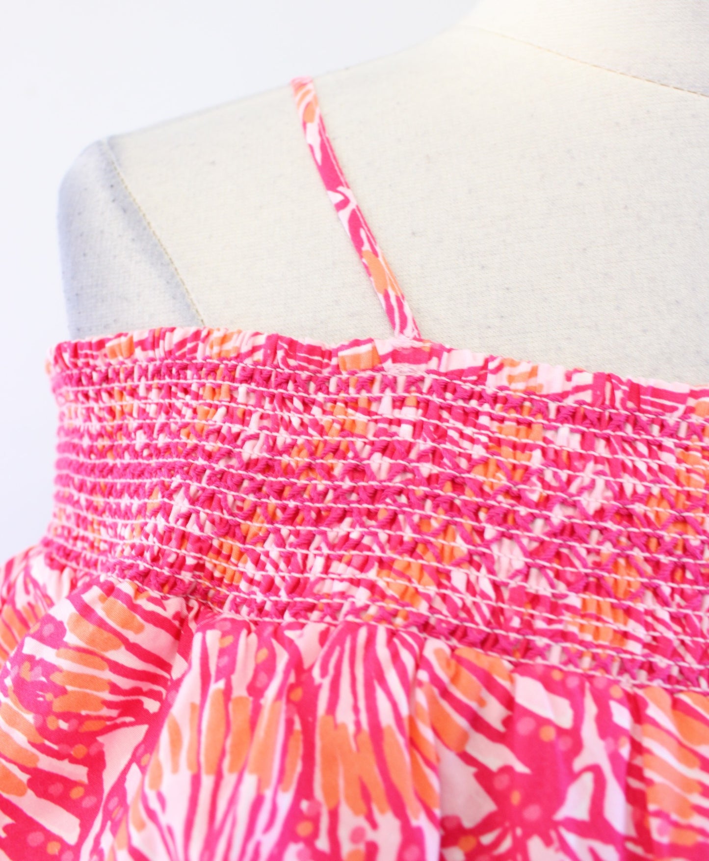 Vineyard Vines Pink Orange Seashell Print Off the Shoulder Top Blouse Size XS