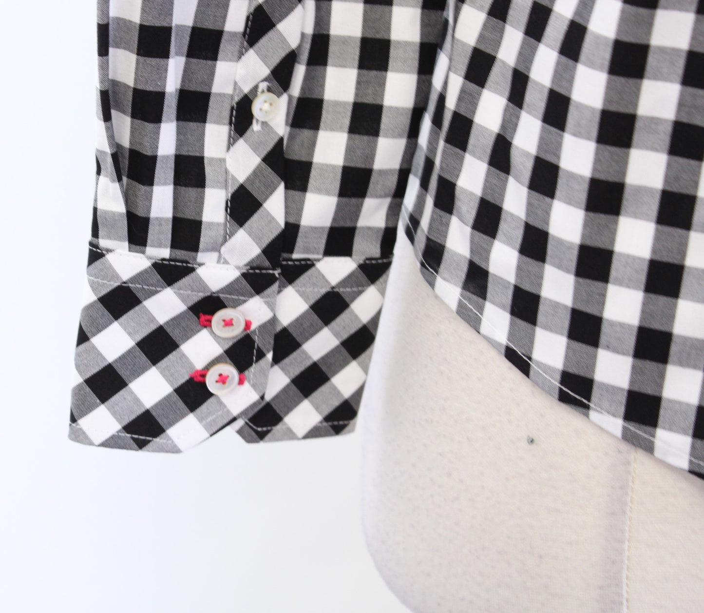 NWT Talbots Non Iron Black White Gingham Plaid Button Down Blouse Shirt Size 2