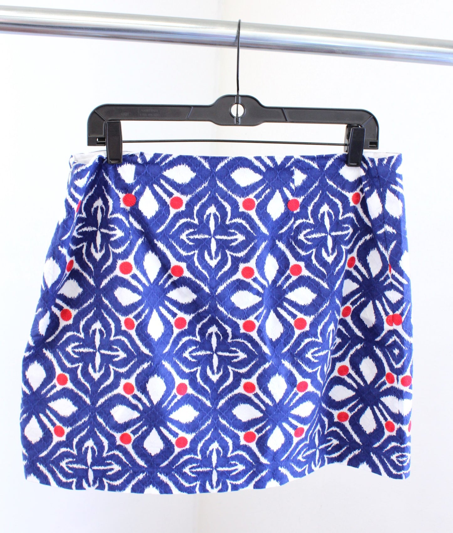 Vineyard Vines Whale Tail Geometric Print Embroidered Mini Skirt Size 10 Blue