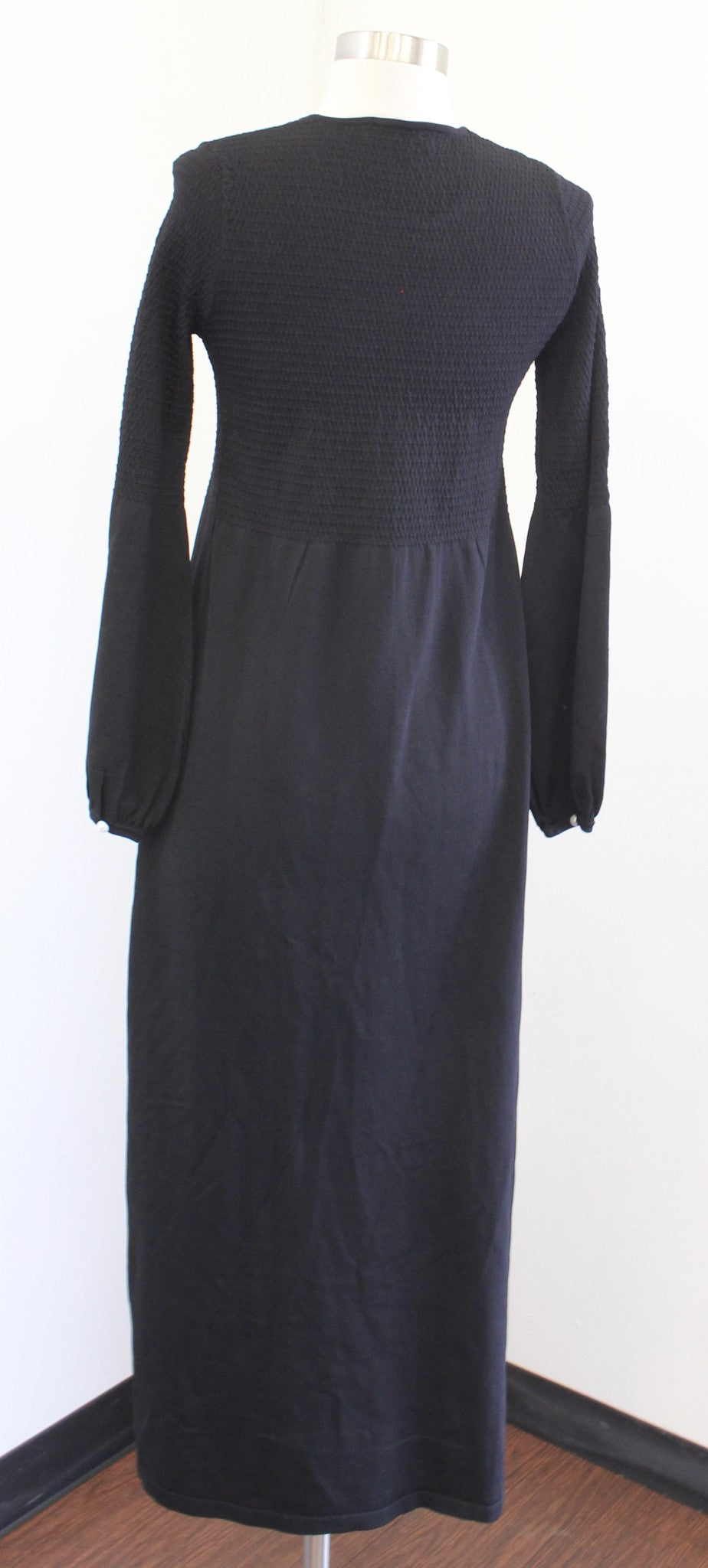 Pomander Place Tuckernuck Black Lennox Knit Smocked Midi Maxi Dress Size S