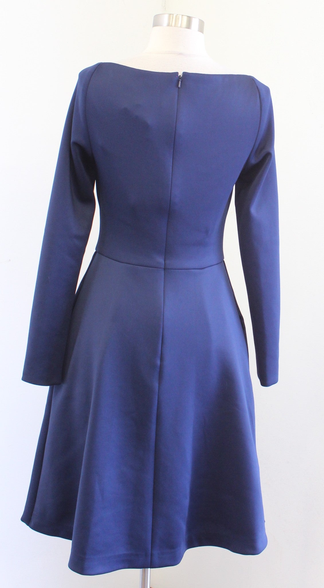 NWT Black Halo Eve Navy Blue Asymmetric Fit and Flare Cocktail Party Dress Sz 4