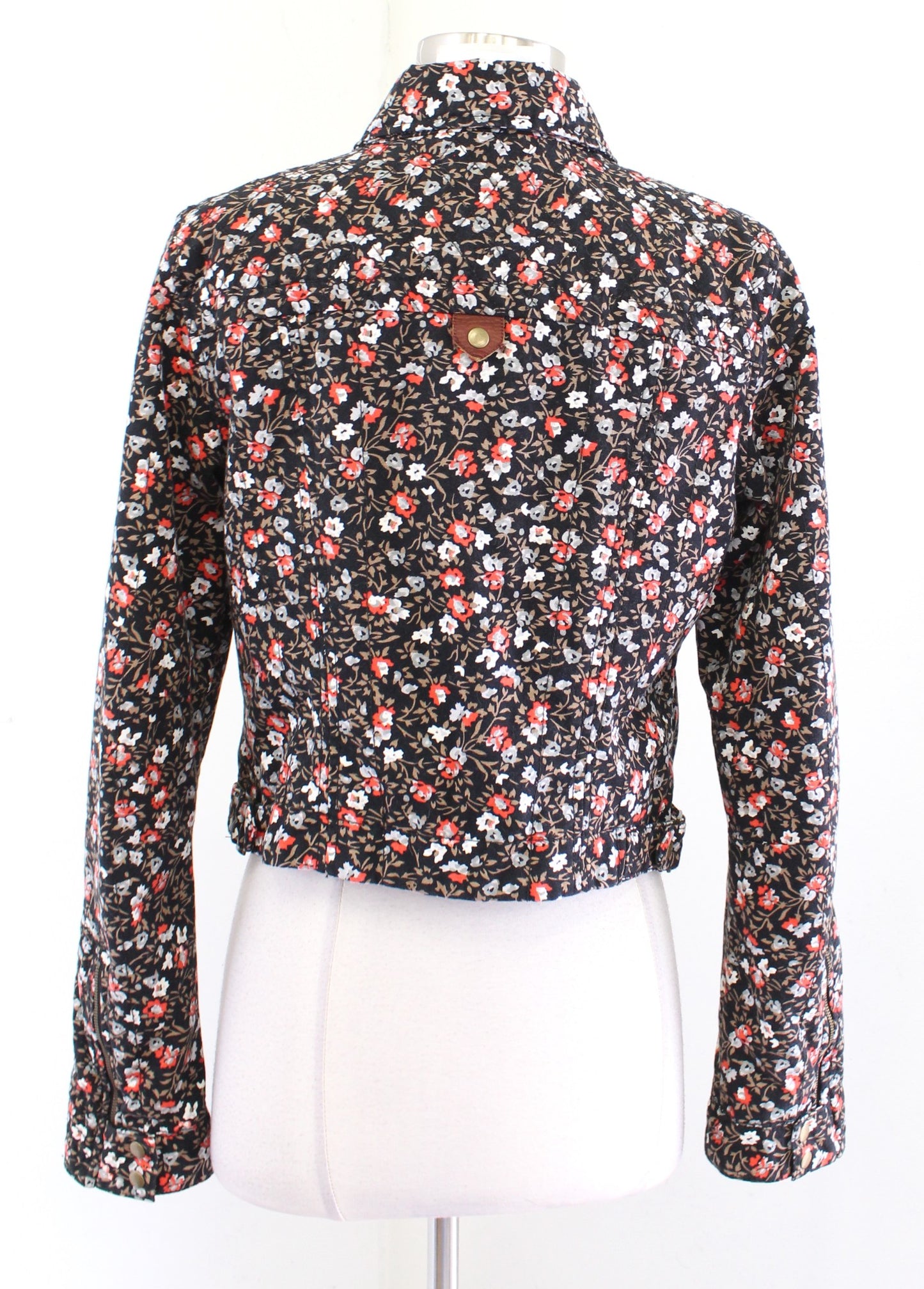 Hei Hei Anthropologie Tinsley Floral Cropped Moto Jacket Size 12 Black Zip