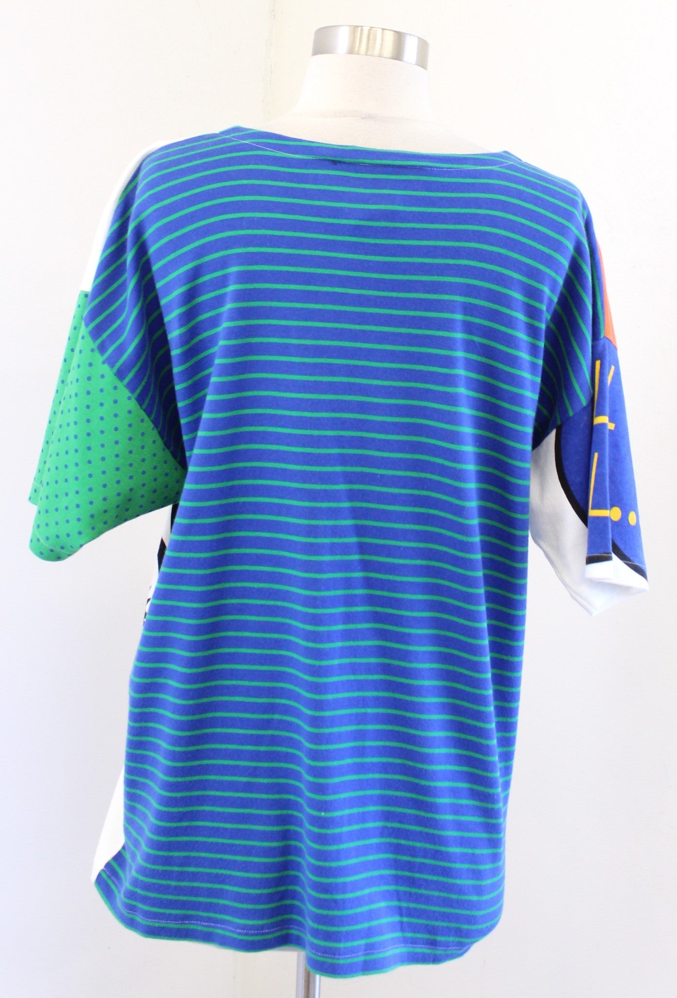 Vtg 90s Pop Art Bold Print T Shirt Top Blouse Size M Art to Wear Retro Unique