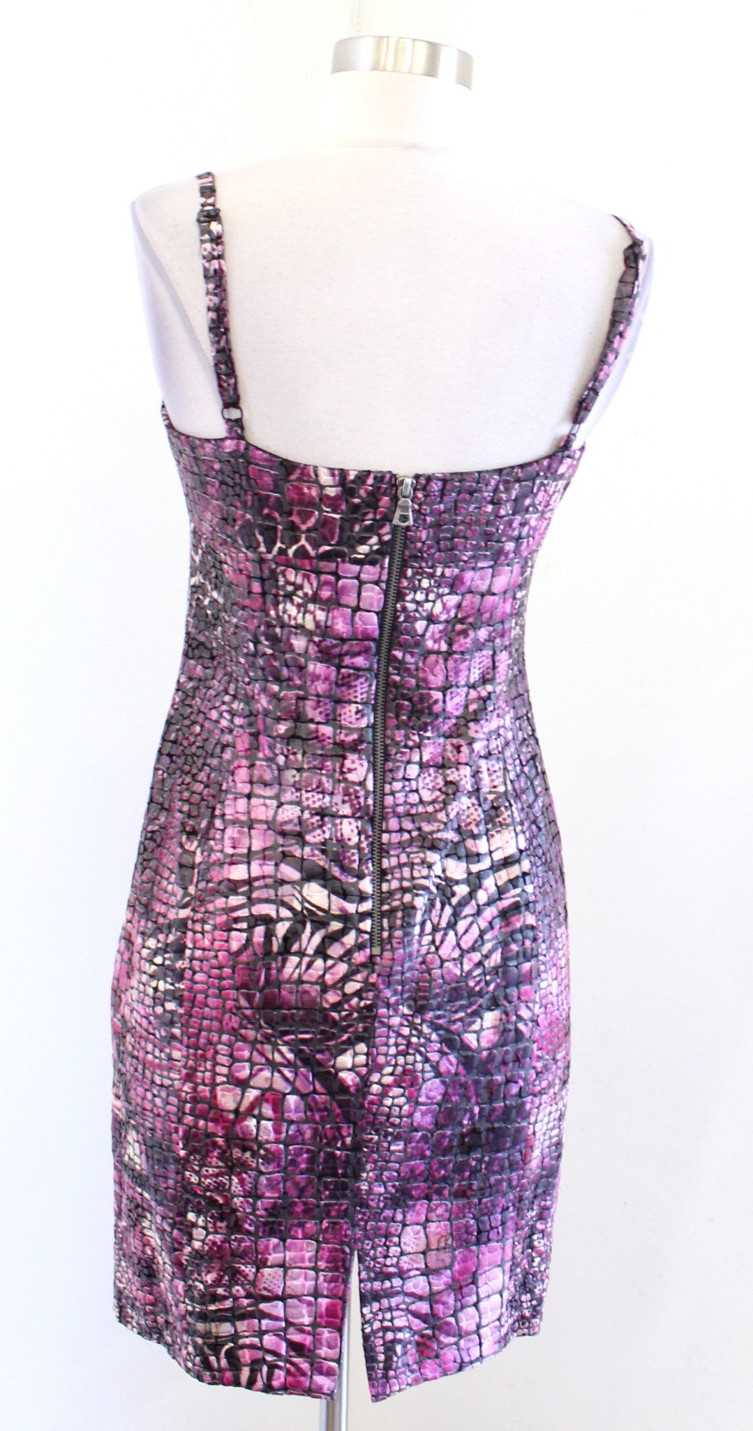 Muse Boston Proper Burnout Snakeskin Print Ruffle Rosette Sheath Dress Size 4