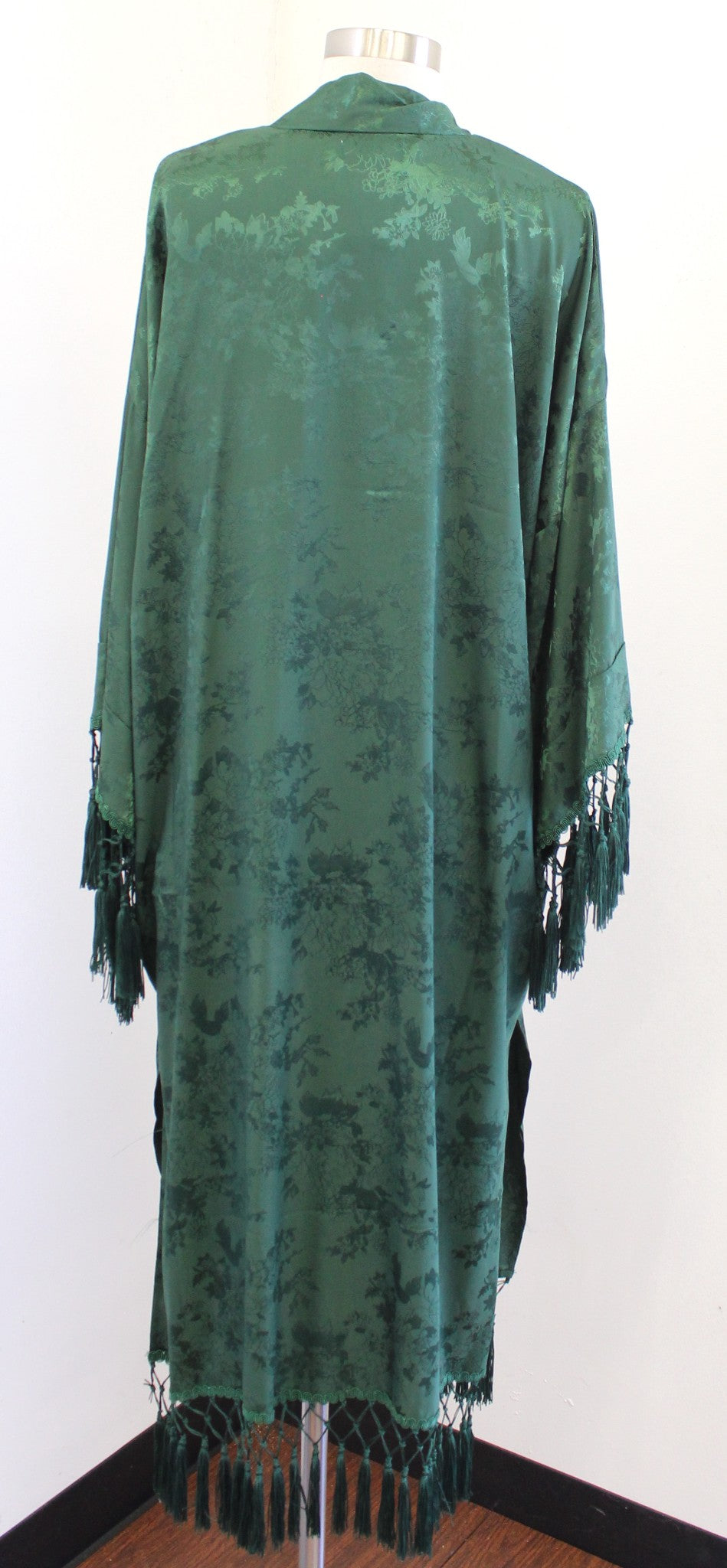 NWT Free People Tinseltown Green Floral Fringe Kimono Duster One Size S M L