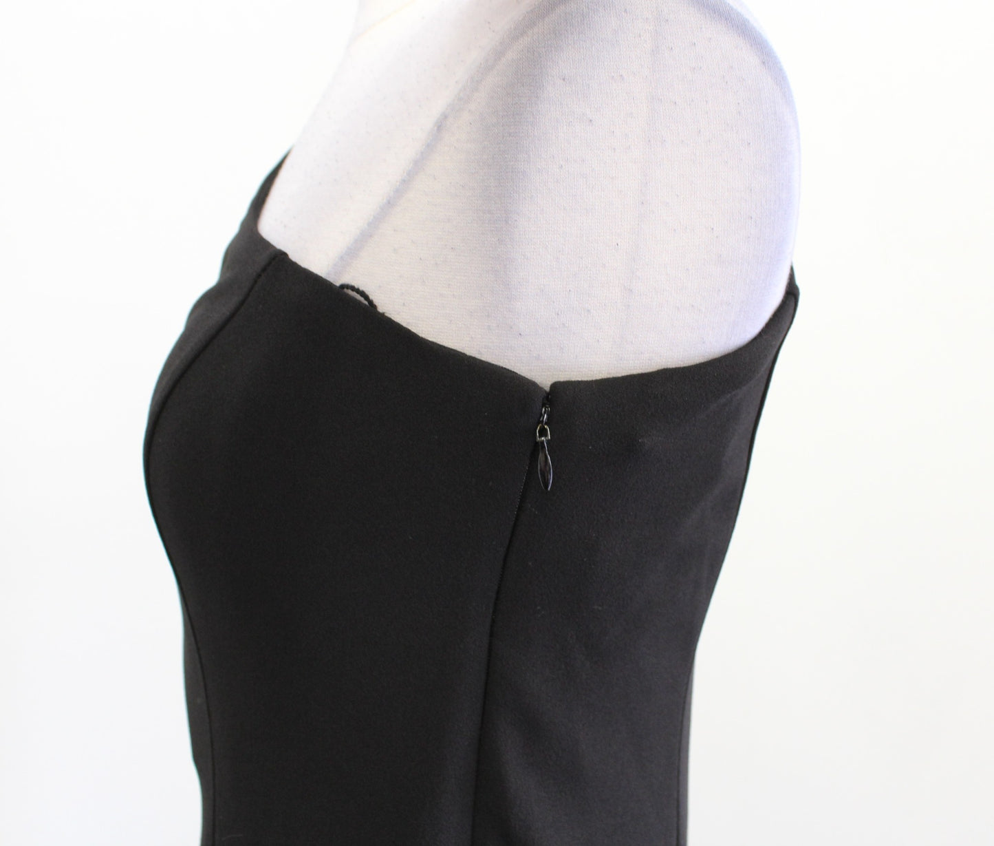 NWT Calvin Klein Solid Black One Shoulder Fit and Flare Dress Size 2 Cocktail