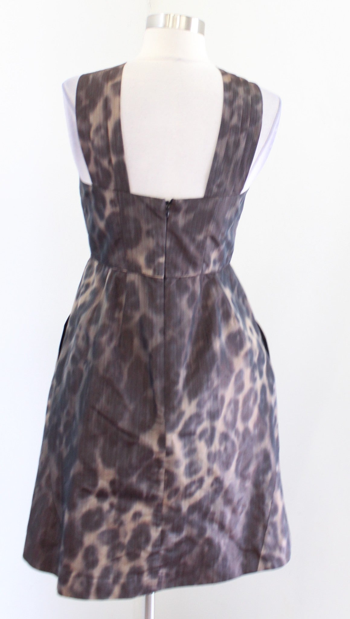 Banana Republic Leopard Print Halter Neck Fit and Flare Dress Size 2 Brown