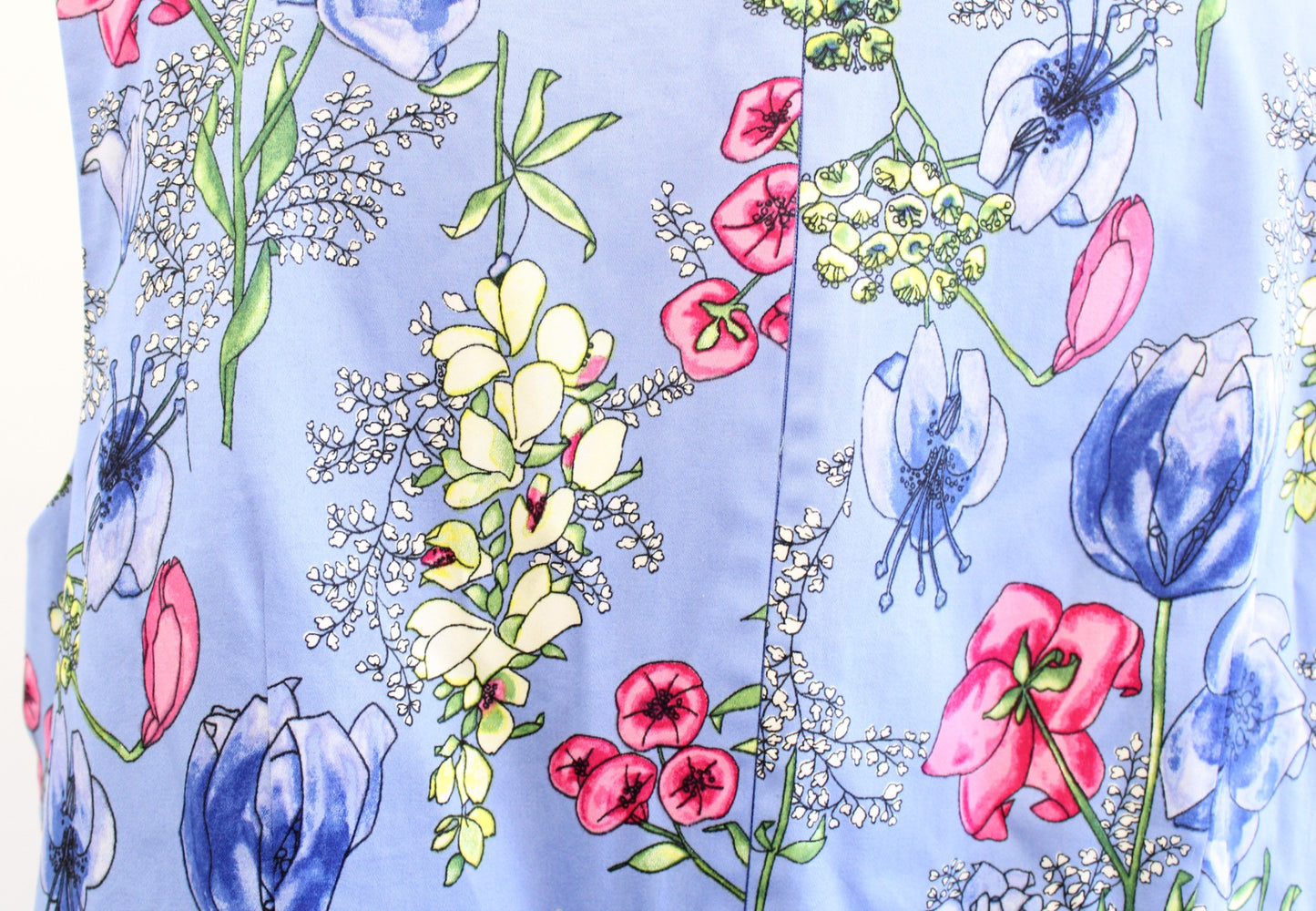 Talbots RSVP Periwinkle Floral Scalloped Trim Fit and Flare Dress Size 14WP